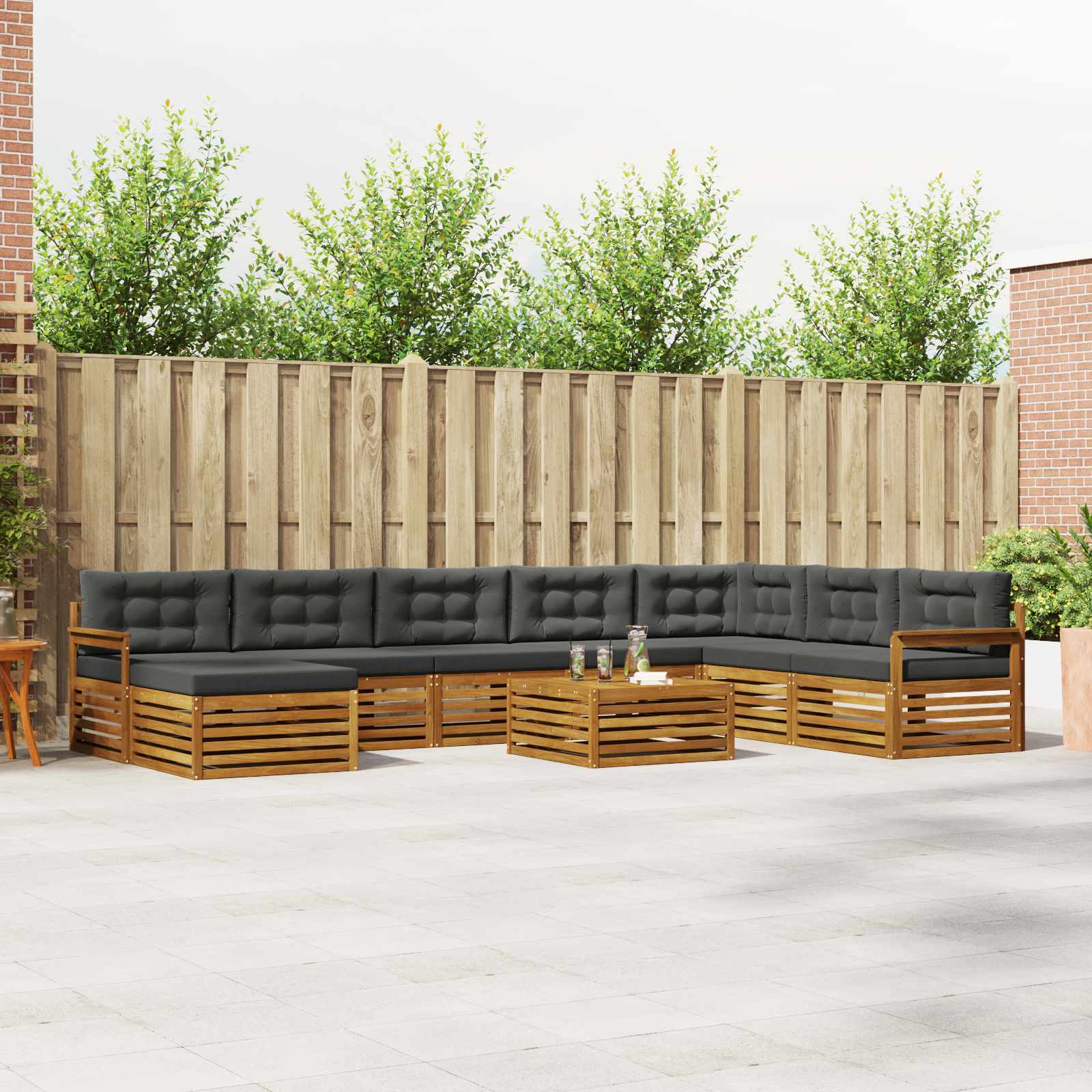 vidaXL Sofa-Sets 9 pcs Naturel Massief Acaciahout