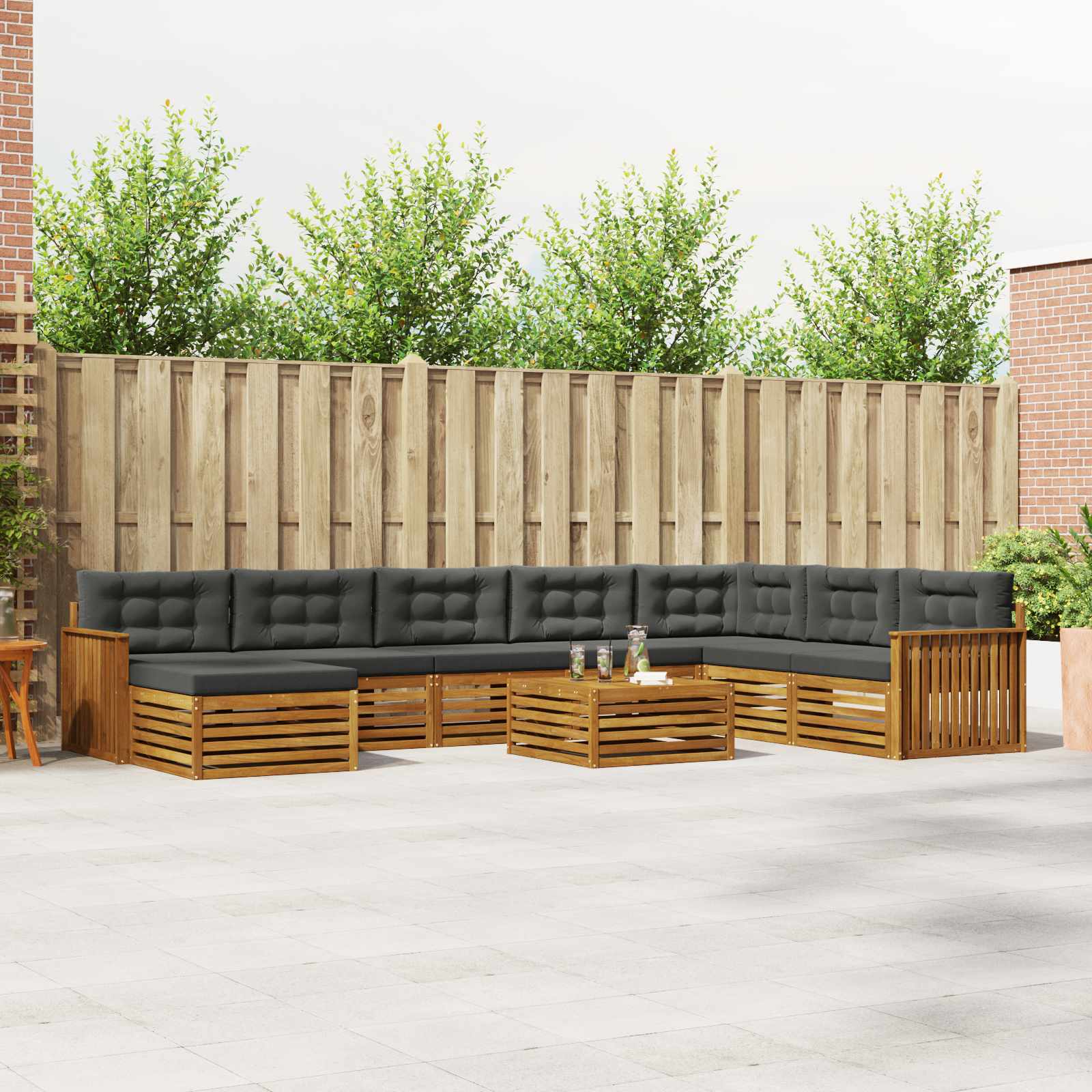 vidaXL Sofa-Sets 9 pcs Naturel Massief Acaciahout