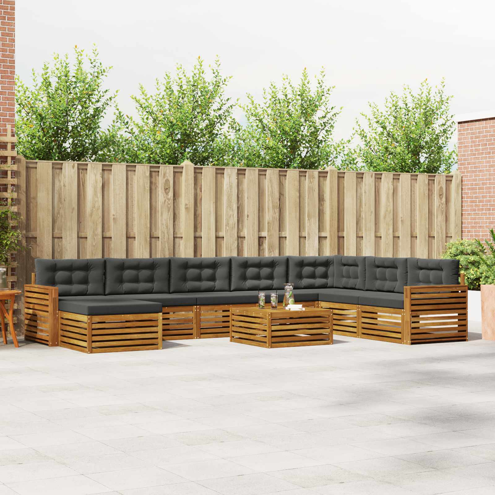 vidaXL Sofa-Sets 9 pcs Naturel Massief Acaciahout