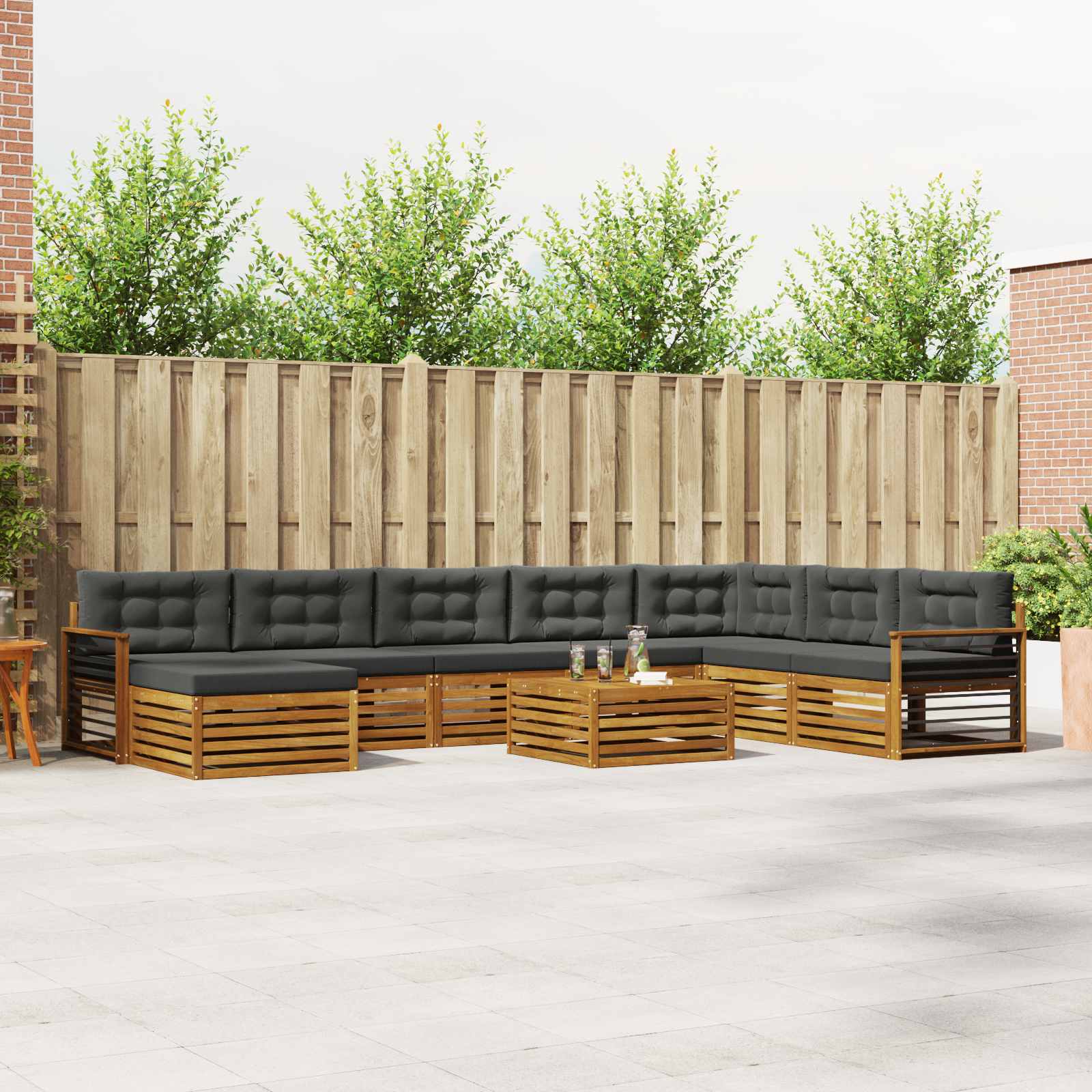vidaXL Sofa-Sets 9 pcs Naturel Massief Acaciahout
