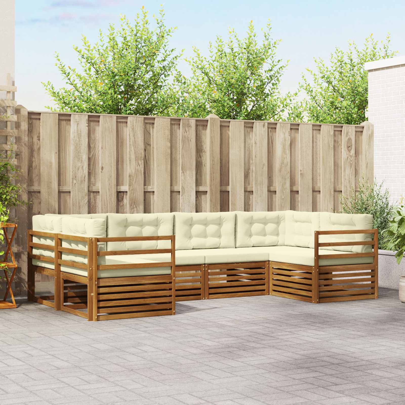 vidaXL Sofa-Sets 6 pcs Naturel Massief Acaciahout