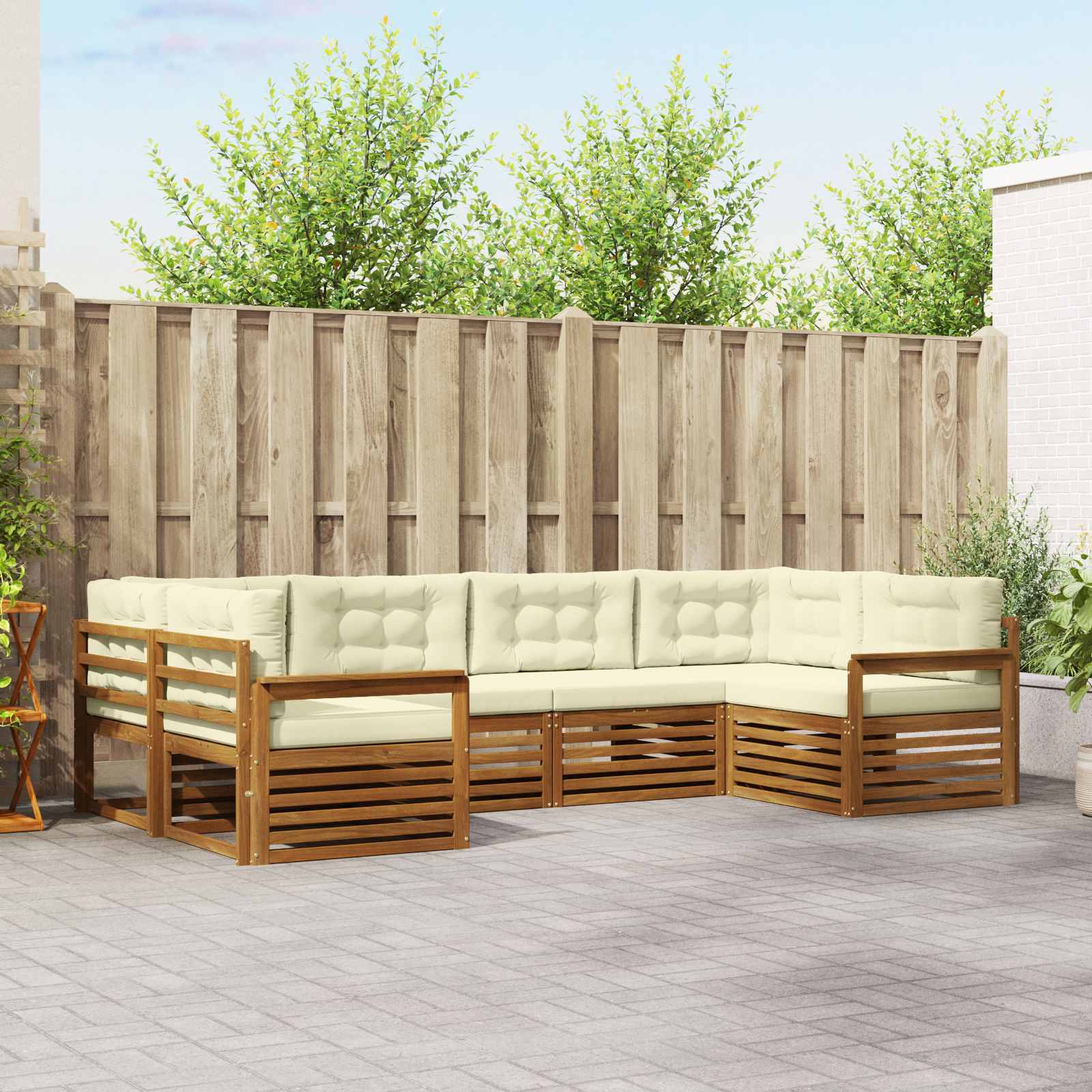 vidaXL Sofa-Sets 6 pcs Naturel Massief Acaciahout