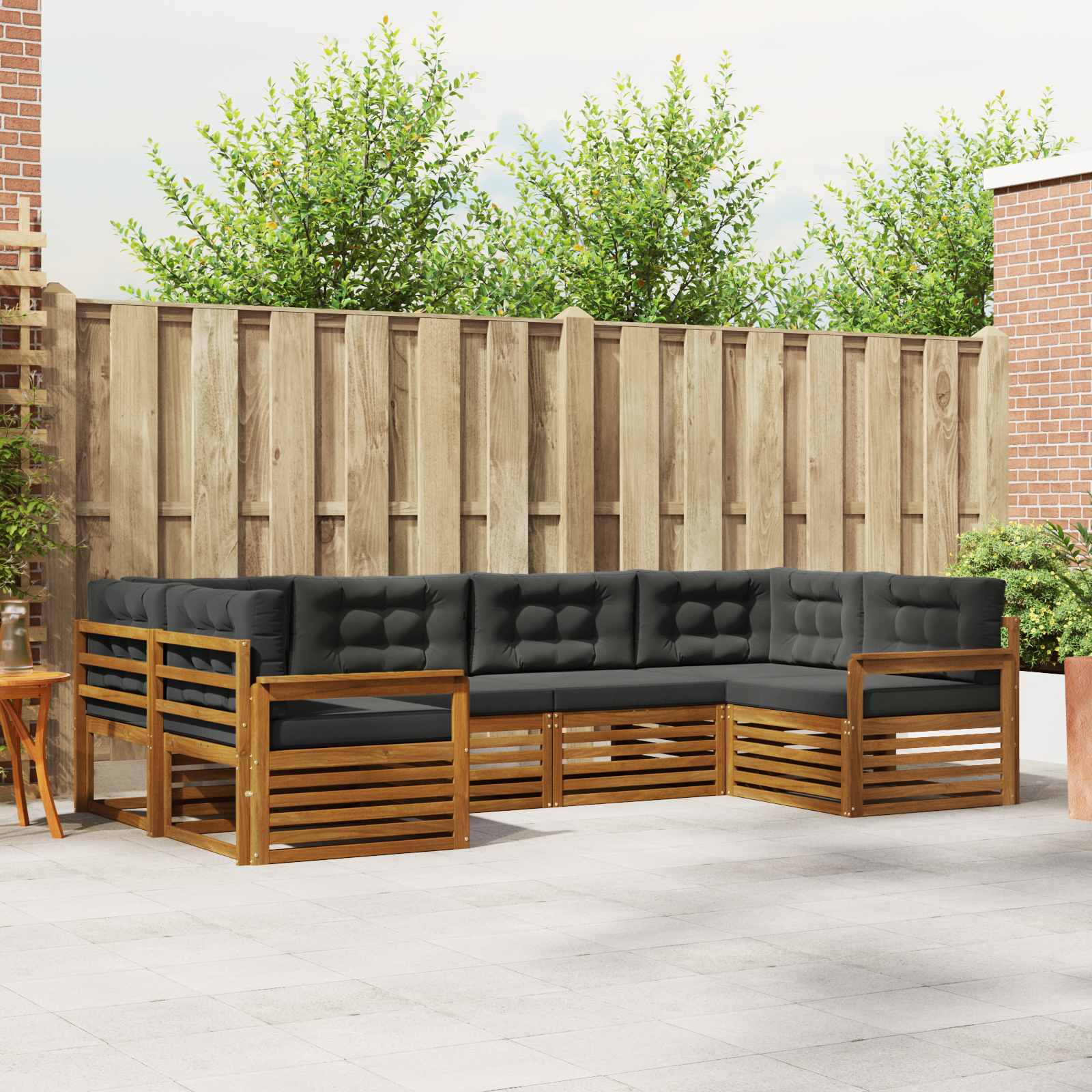 vidaXL Sofa-Sets 6 pcs Naturel Massief Acaciahout