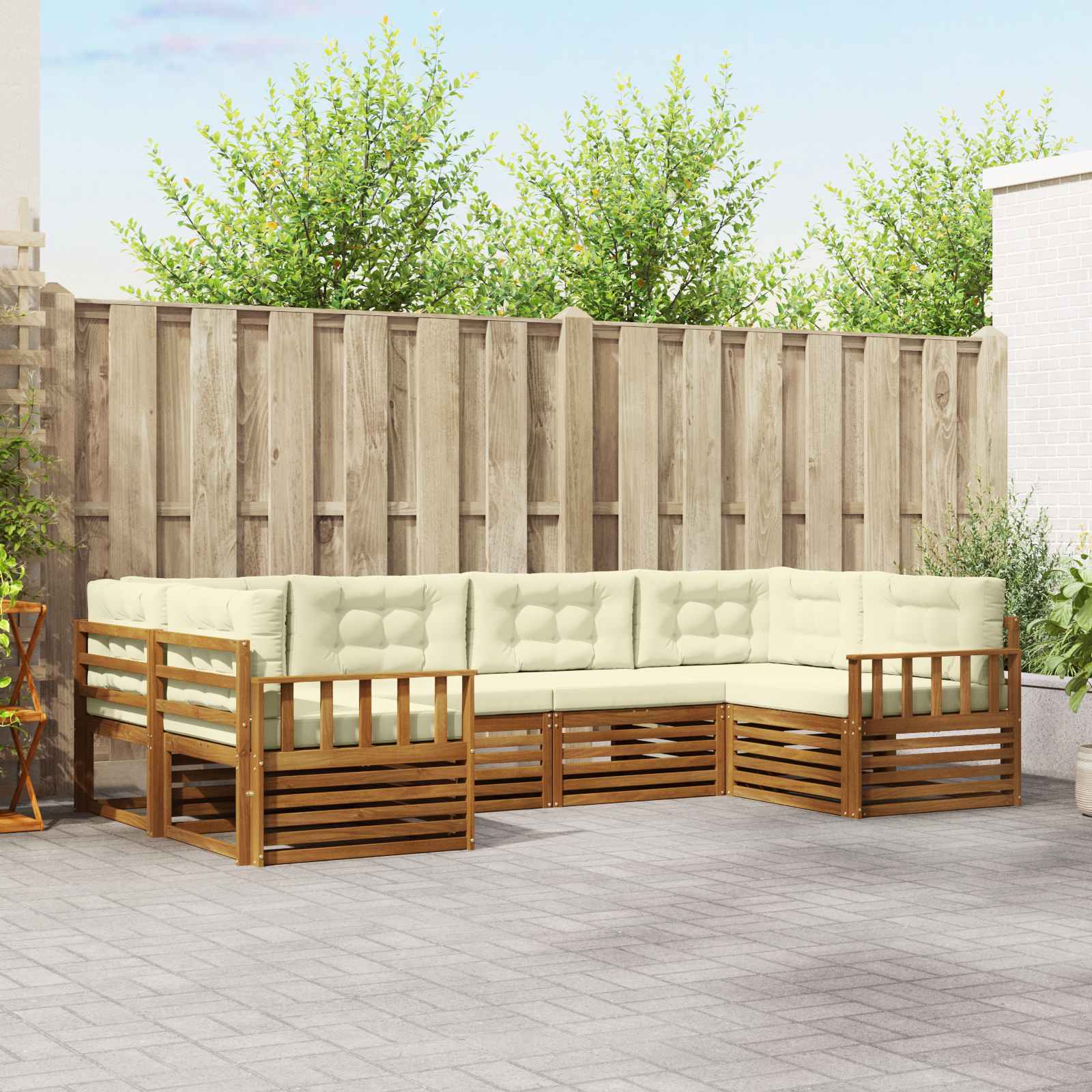 vidaXL Sofa-Sets 6 pcs Naturel Massief Acaciahout