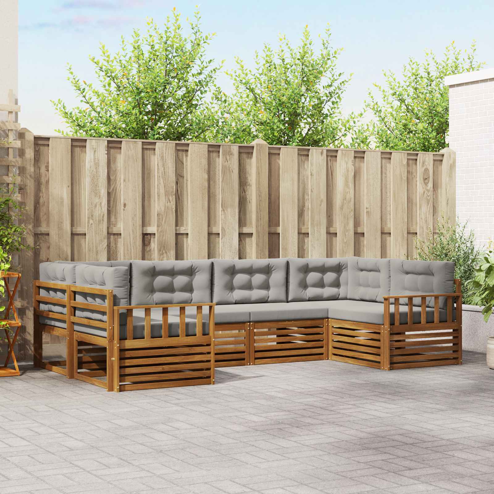 vidaXL Sofa-Sets 6 pcs Naturel Massief Acaciahout