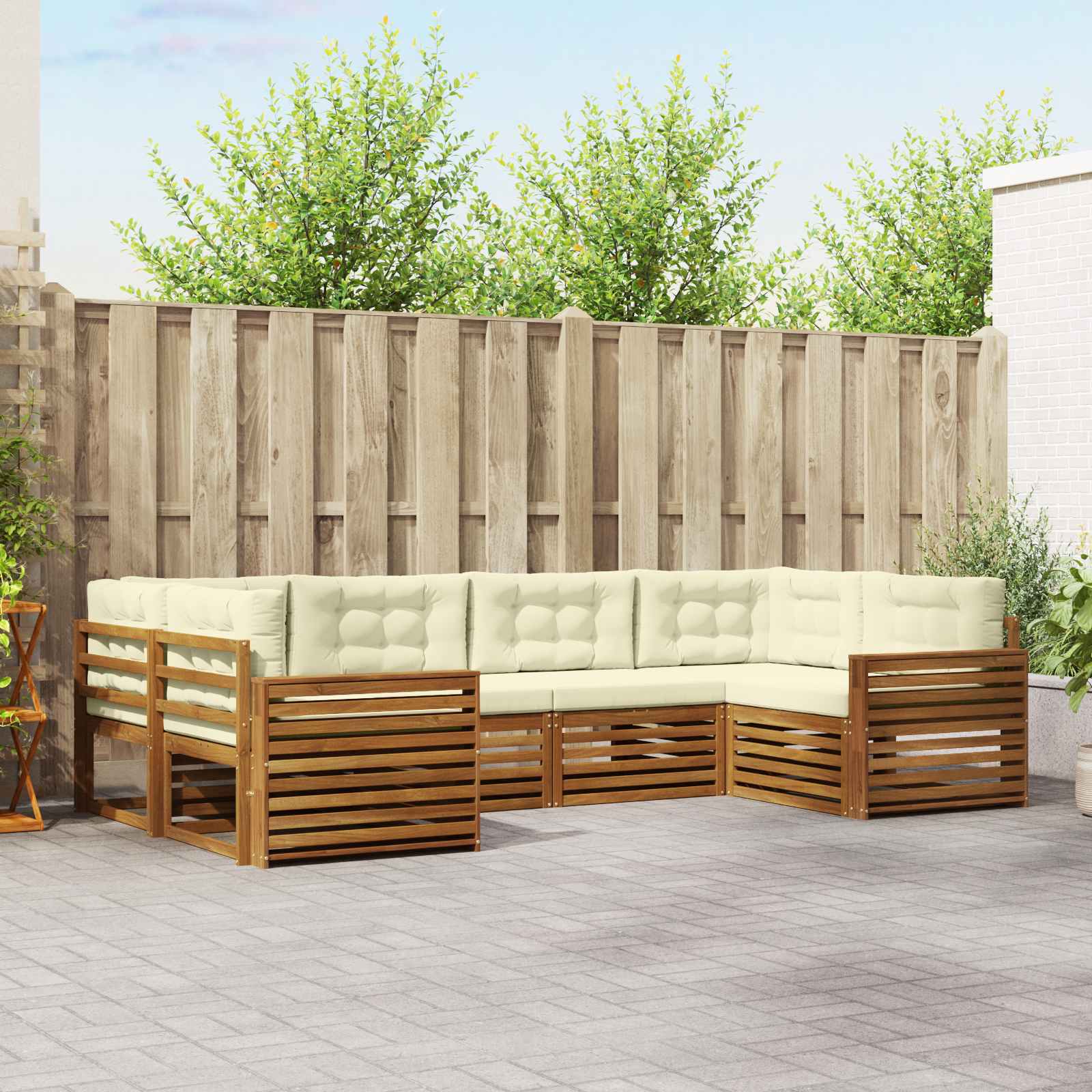 vidaXL Sofa-Sets 6 pcs Naturel Massief Acaciahout