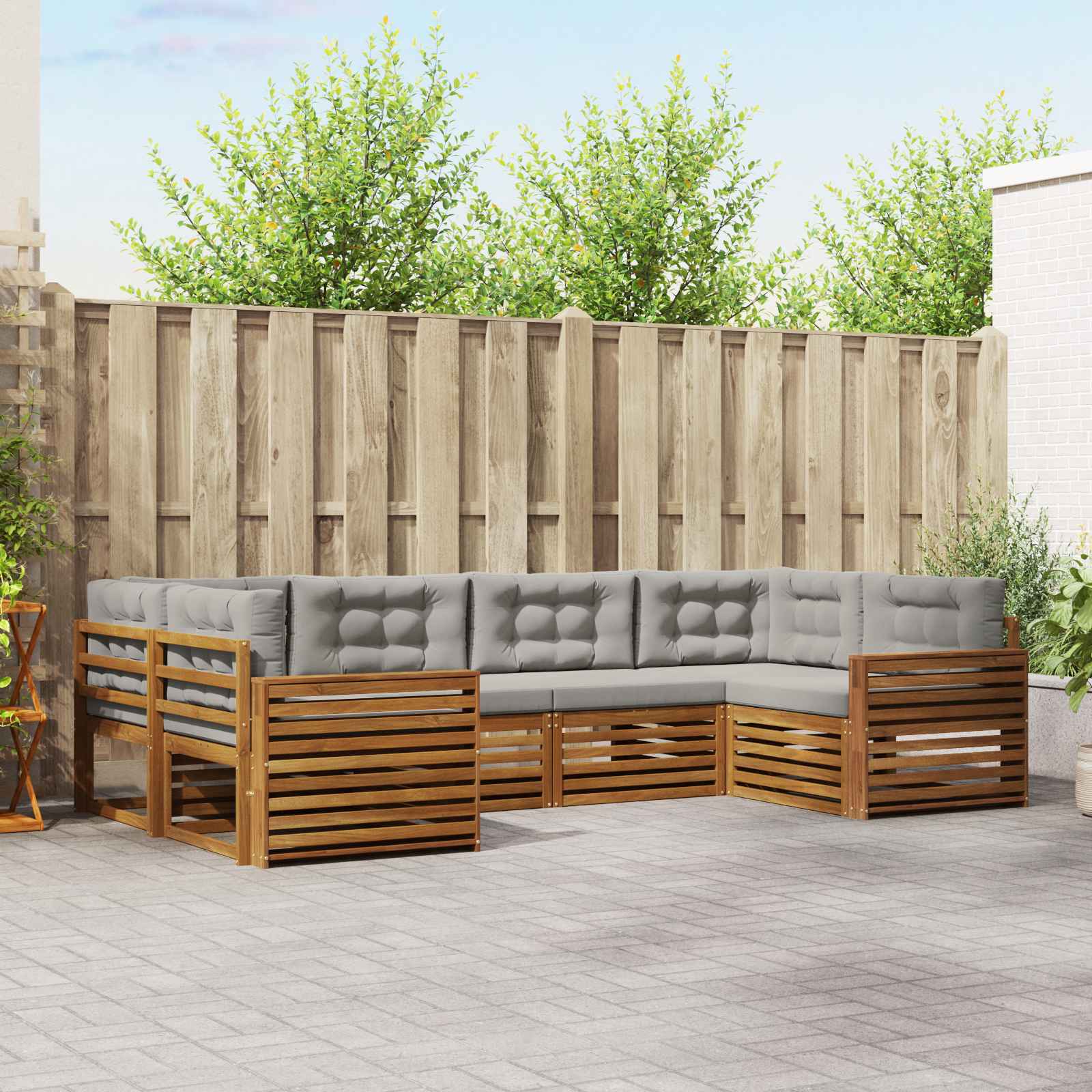 vidaXL Sofa-Sets 6 pcs Naturel Massief Acaciahout