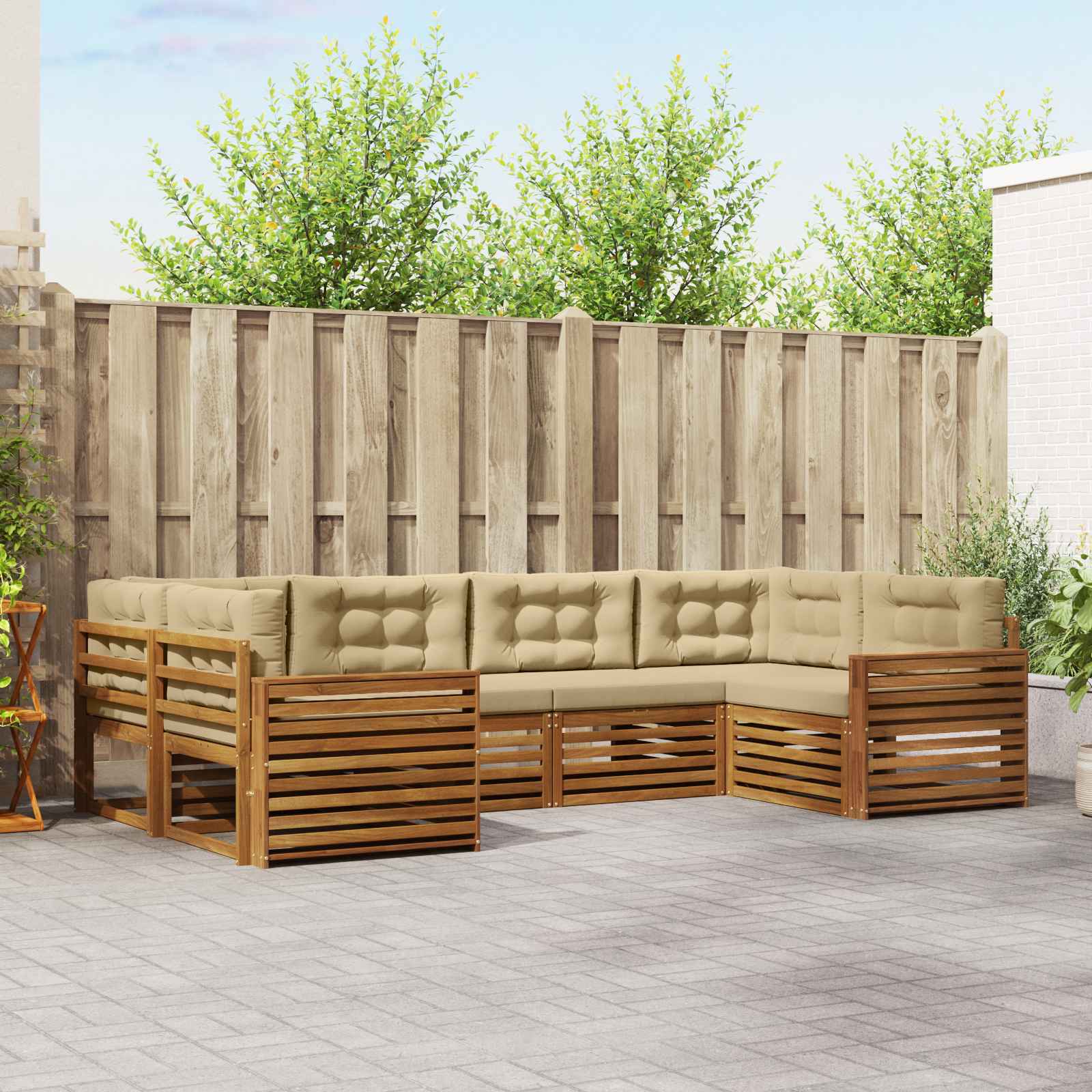 vidaXL Sofa-Sets 6 pcs Naturel Massief Acaciahout