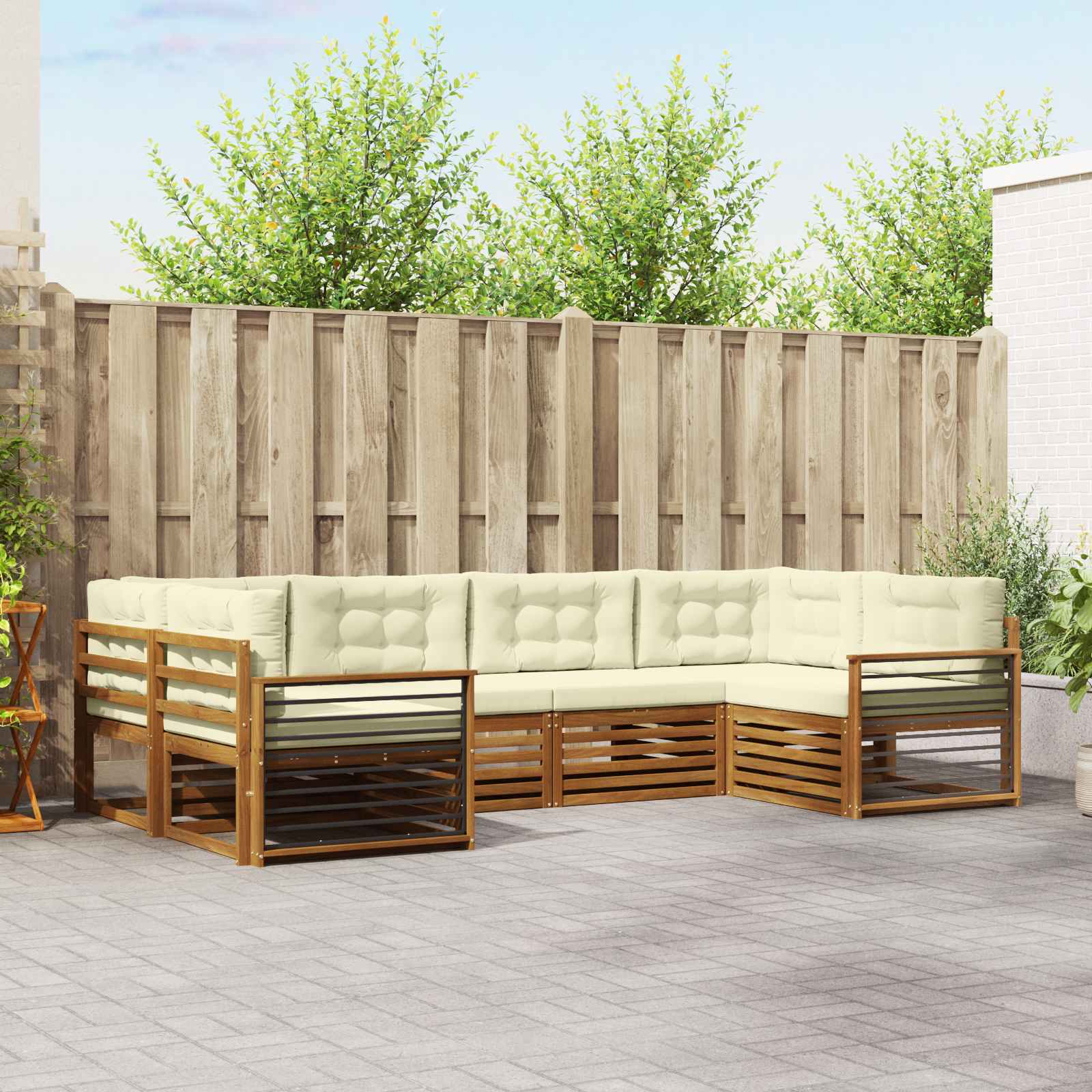vidaXL Sofa-Sets 6 pcs Naturel Massief Acaciahout
