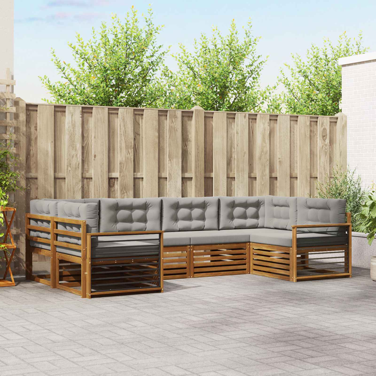 vidaXL Sofa-Sets 6 pcs Naturel Massief Acaciahout