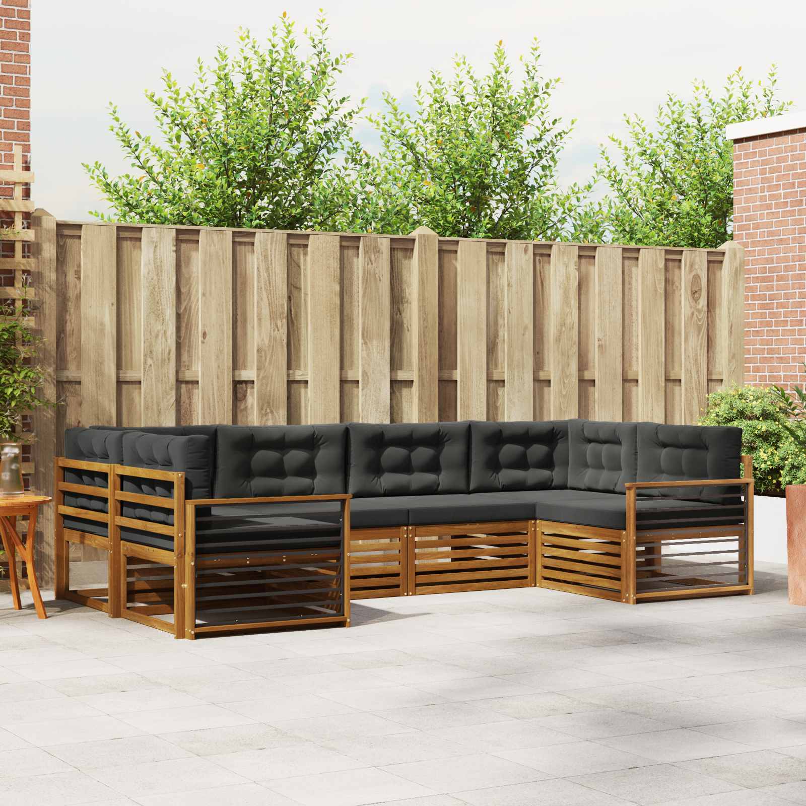 vidaXL Sofa-Sets 6 pcs Naturel Massief Acaciahout