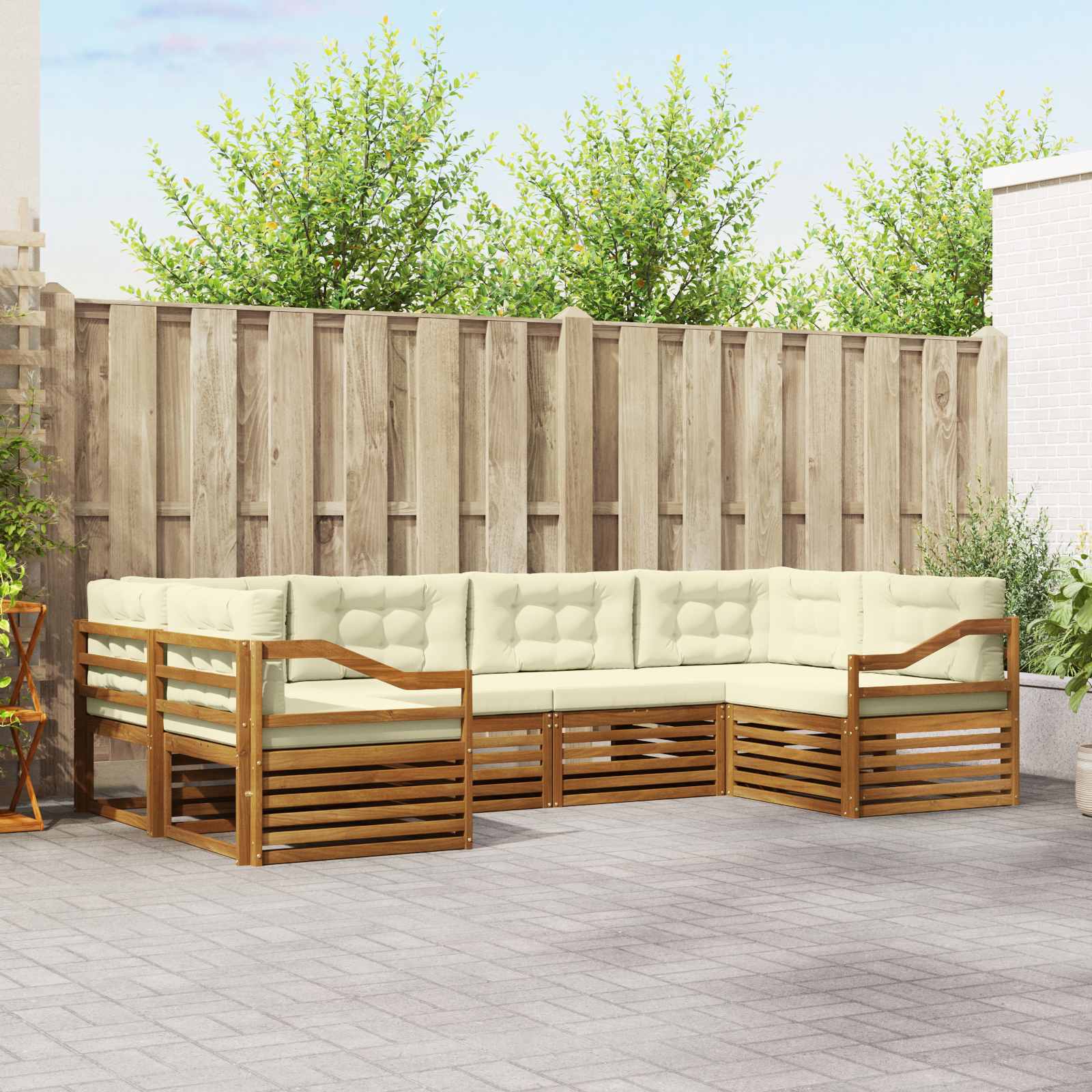 vidaXL Sofa-Sets 6 pcs Naturel Massief Acaciahout