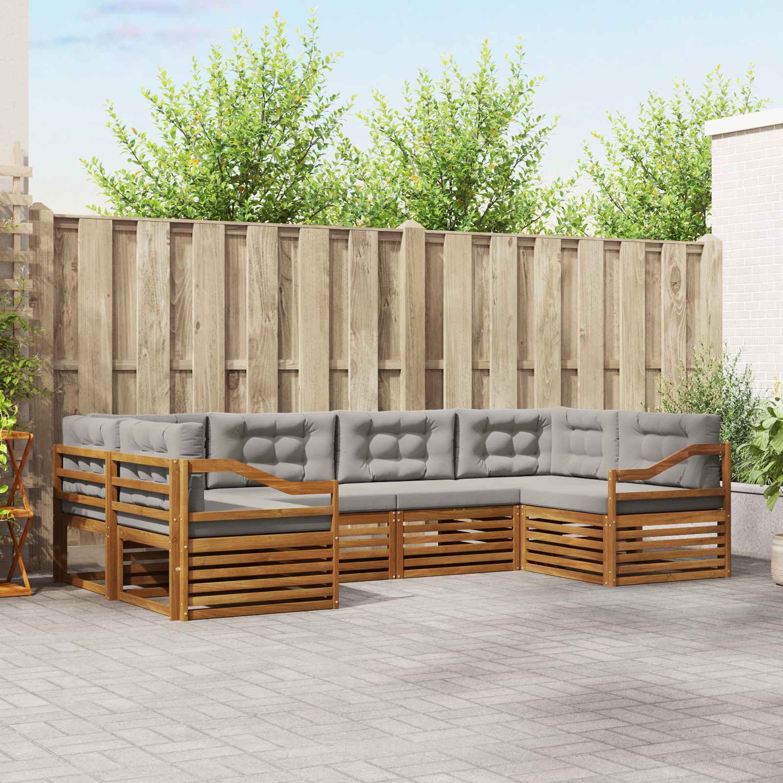 vidaXL Sofa-Sets 6 pcs Naturel Massief Acaciahout