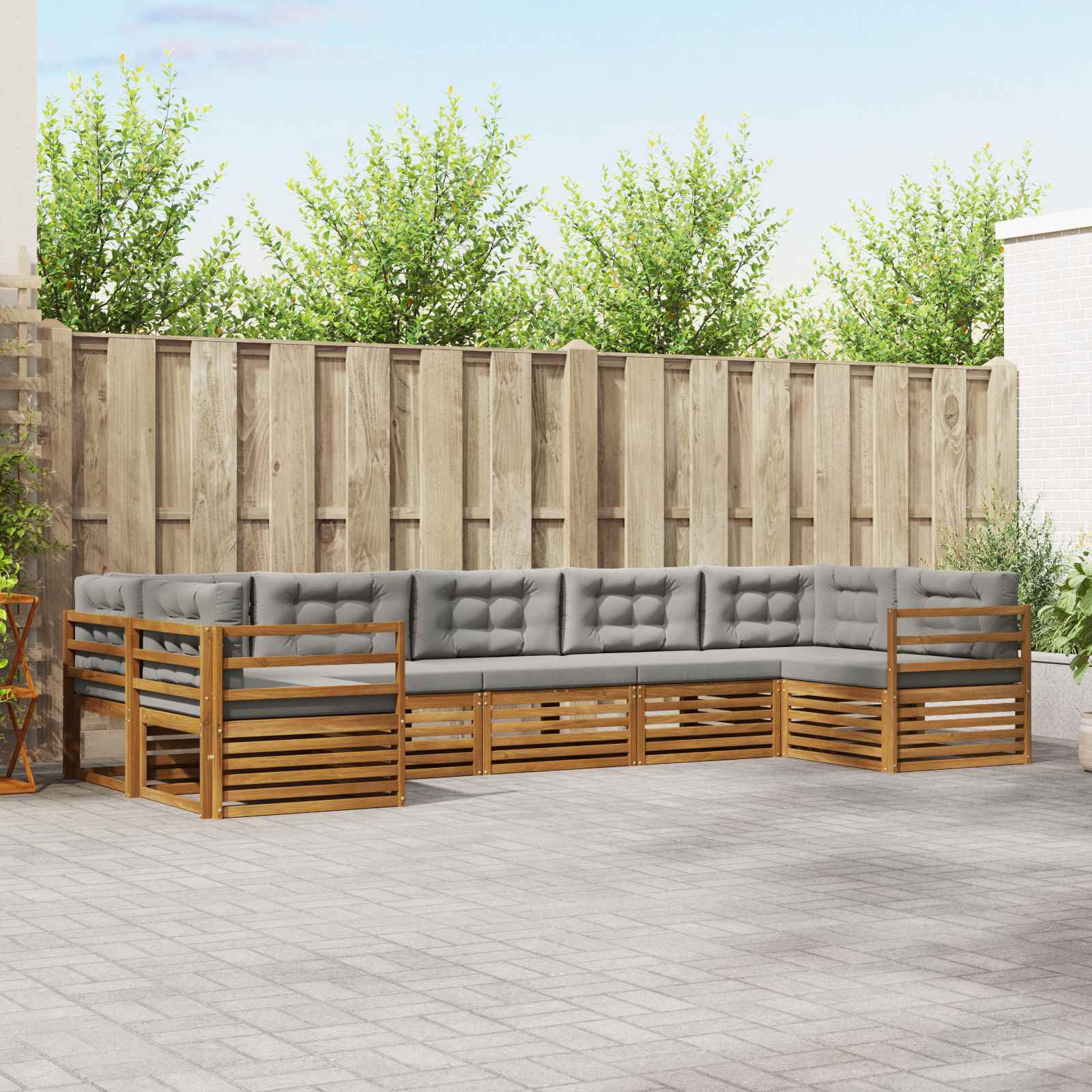vidaXL Sofa-Sets 7 pcs Naturel Massief Acaciahout
