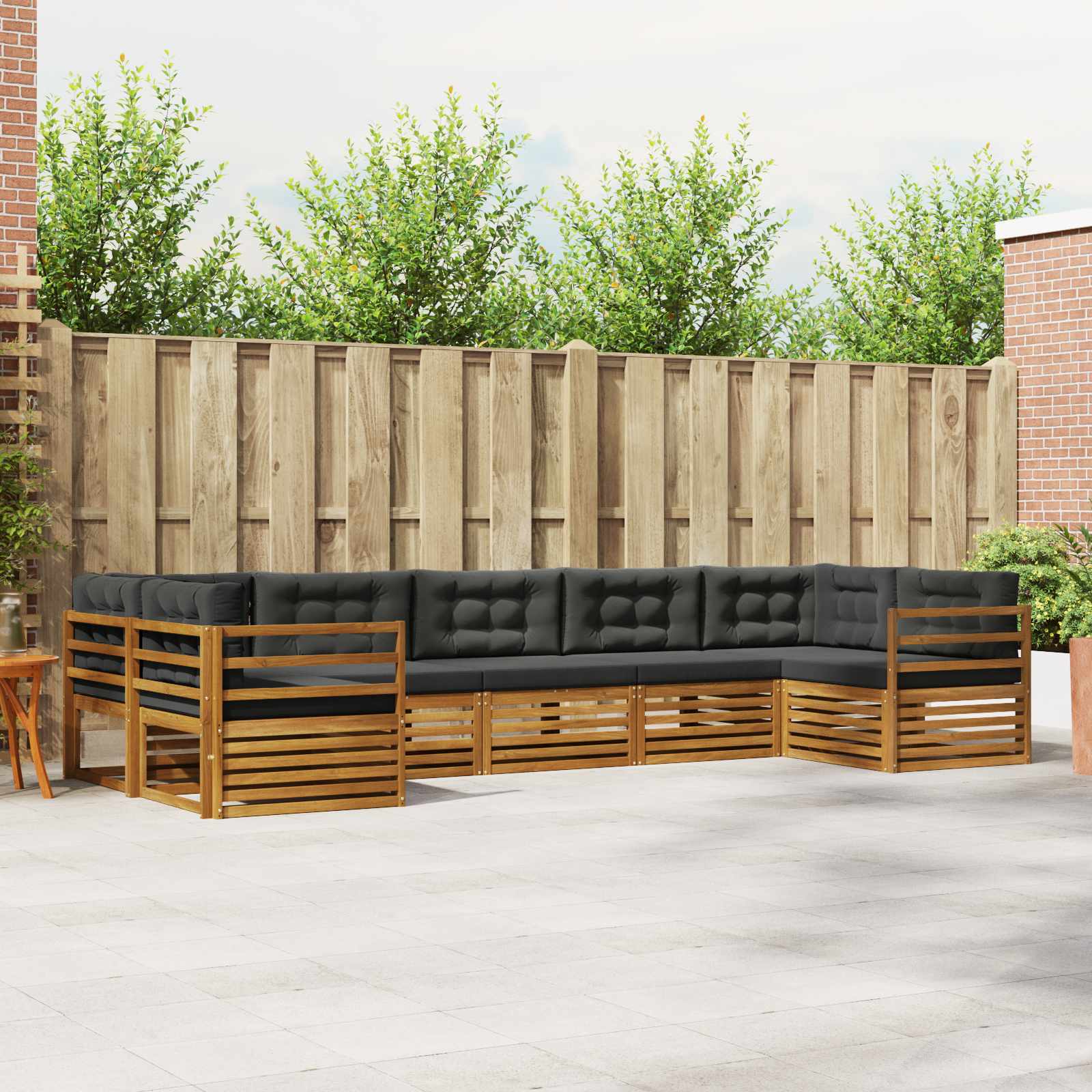 vidaXL Sofa-Sets 7 pcs Naturel Massief Acaciahout