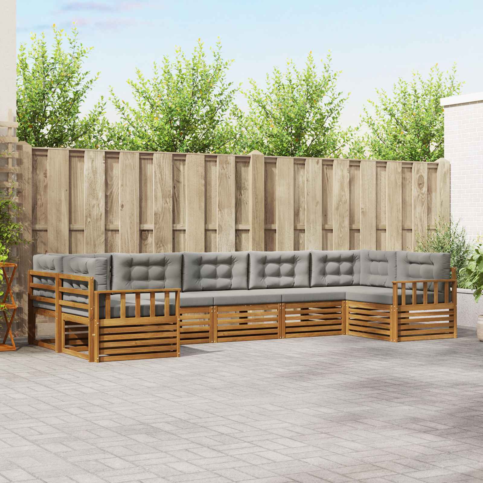 vidaXL Sofa-Sets 7 pcs Naturel Massief Acaciahout