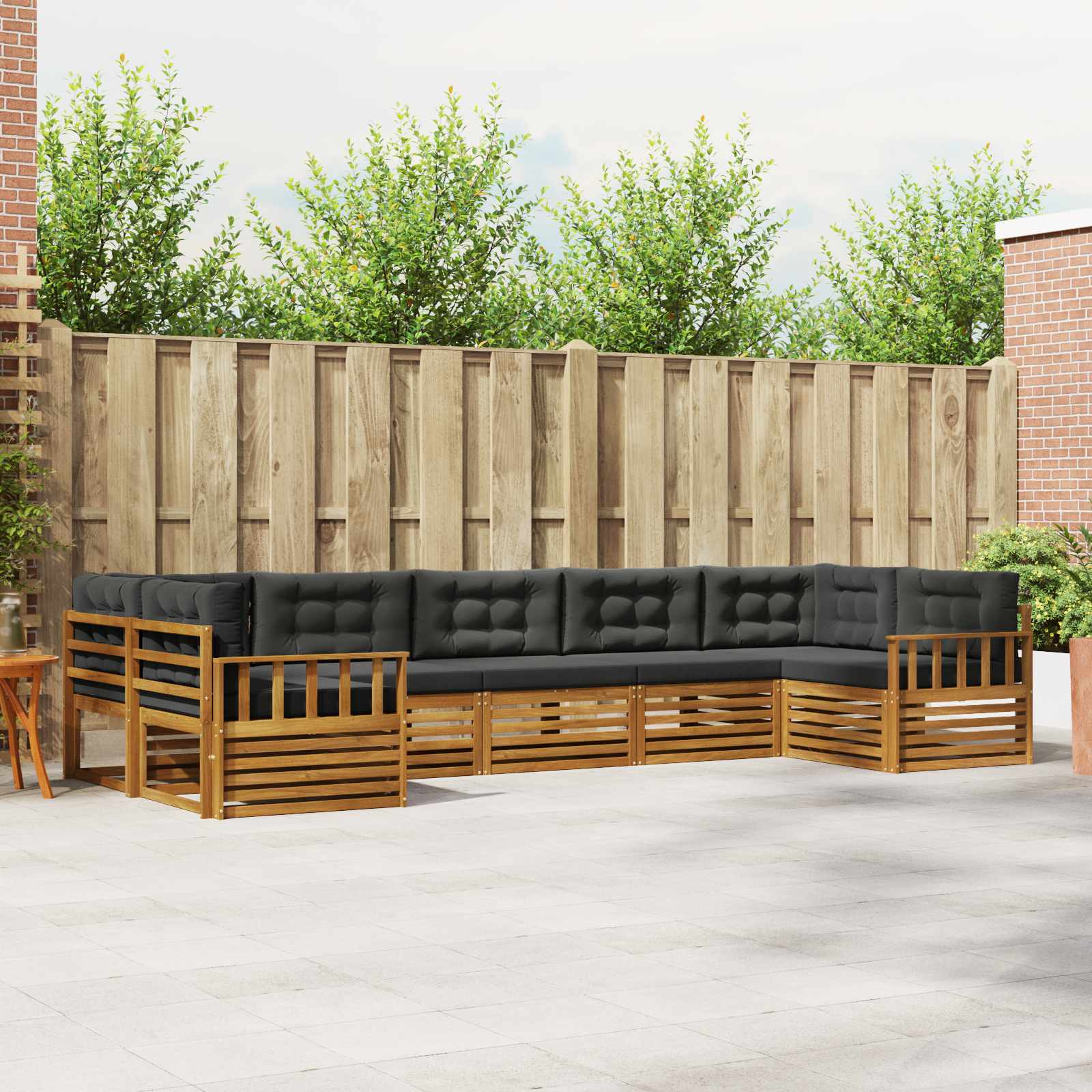 vidaXL Sofa-Sets 7 pcs Naturel Massief Acaciahout