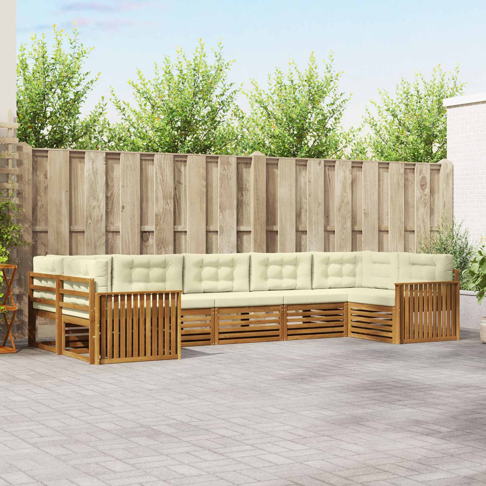 vidaXL Sofa-Sets 7 pcs Naturel Massief Acaciahout
