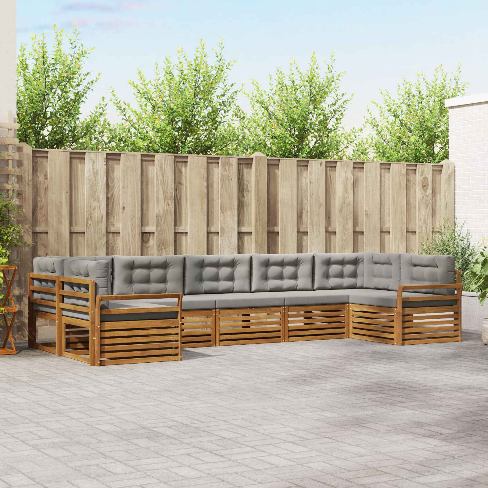 vidaXL Sofa-Sets 7 pcs Naturel Massief Acaciahout