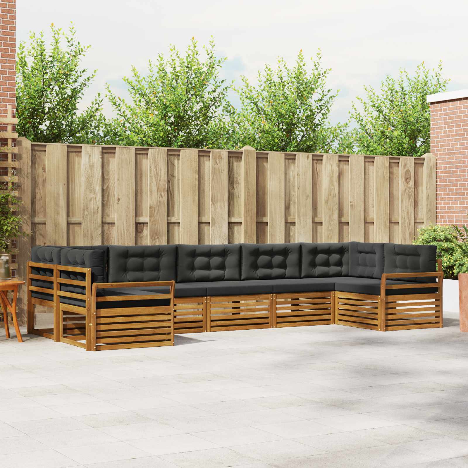 vidaXL Sofa-Sets 7 pcs Naturel Massief Acaciahout