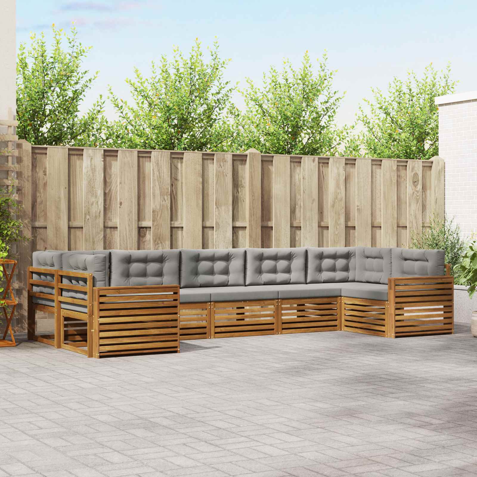 vidaXL Sofa-Sets 7 pcs Naturel Massief Acaciahout