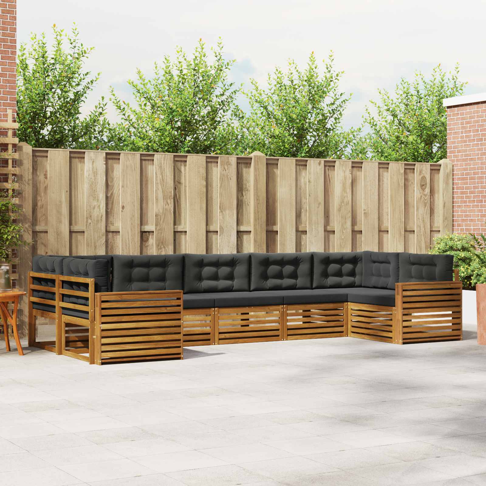 vidaXL Sofa-Sets 7 pcs Naturel Massief Acaciahout