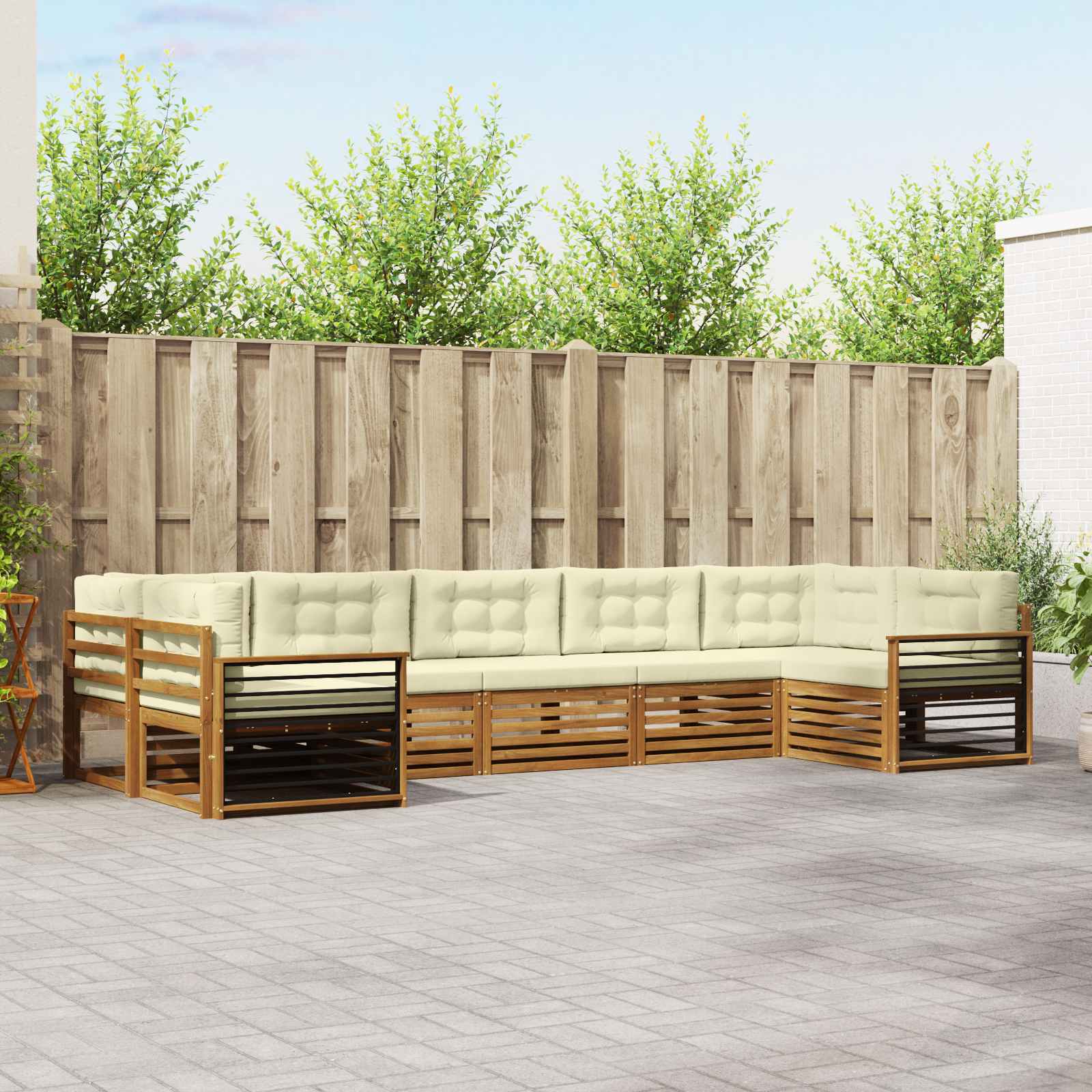 vidaXL Sofa-Sets 7 pcs Naturel Massief Acaciahout