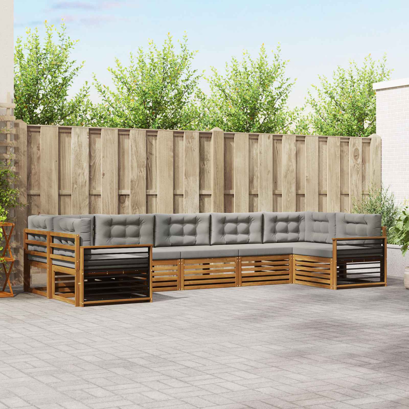 vidaXL Sofa-Sets 7 pcs Naturel Massief Acaciahout