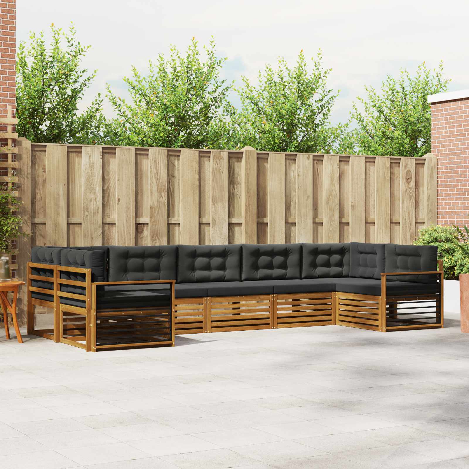 vidaXL Sofa-Sets 7 pcs Naturel Massief Acaciahout
