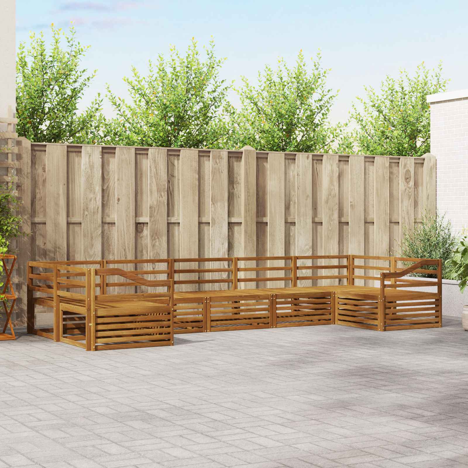 vidaXL Sofa-Sets 7 pcs Naturel Massief Acaciahout