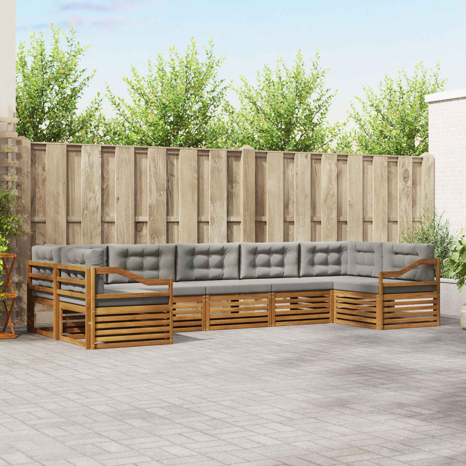 vidaXL Sofa-Sets 7 pcs Naturel Massief Acaciahout