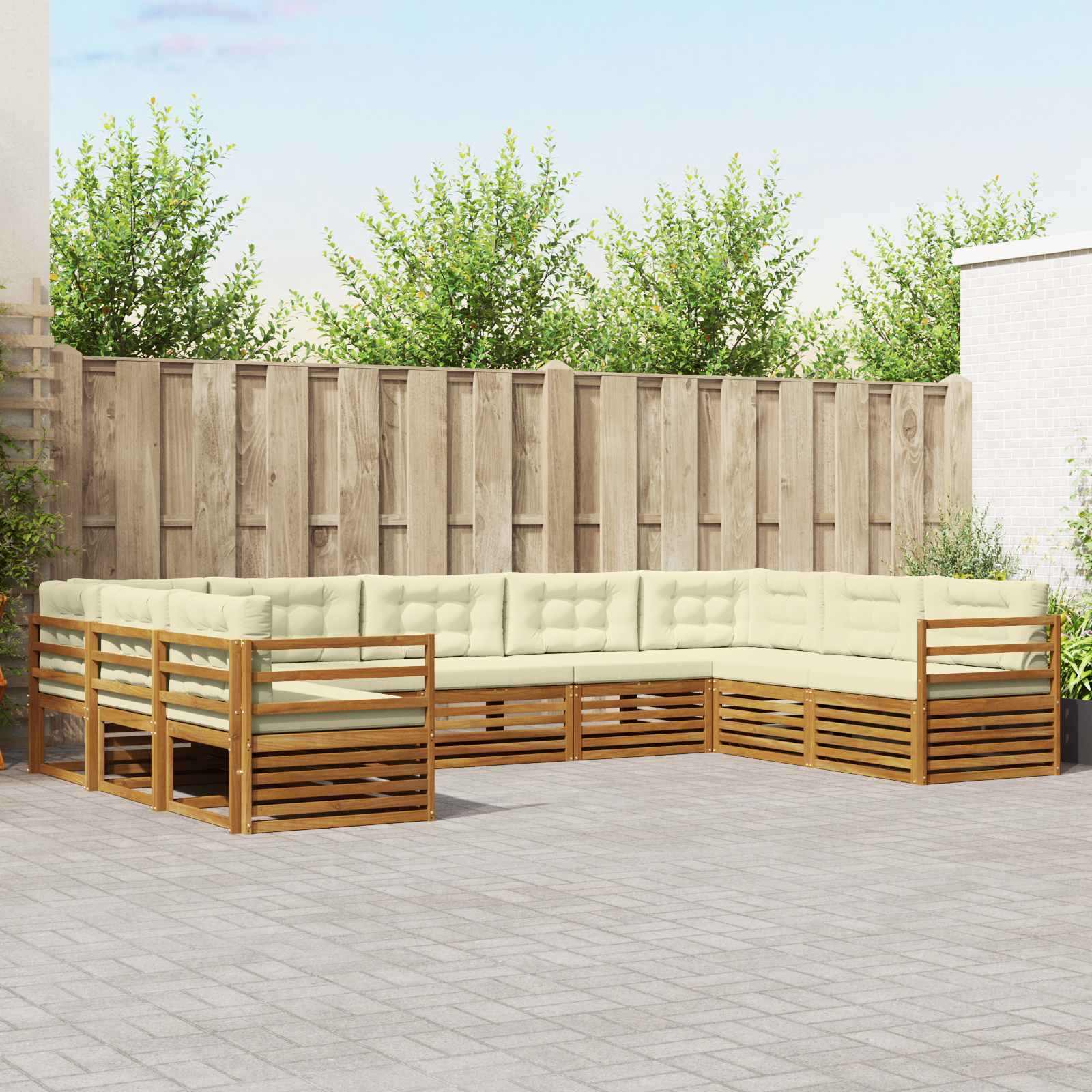 vidaXL Sofa-Sets 9 pcs Naturel Massief Acaciahout