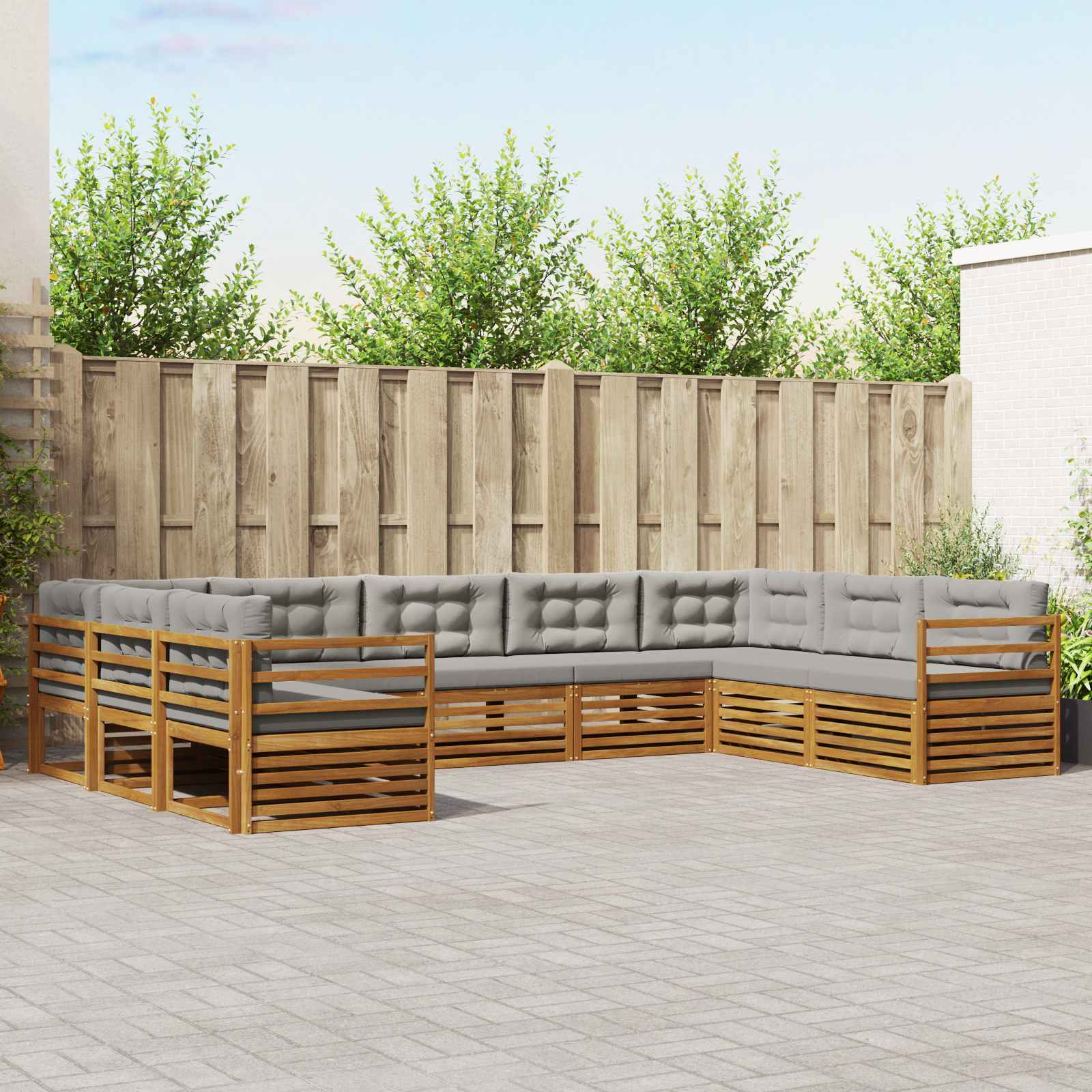 vidaXL Sofa-Sets 9 pcs Naturel Massief Acaciahout