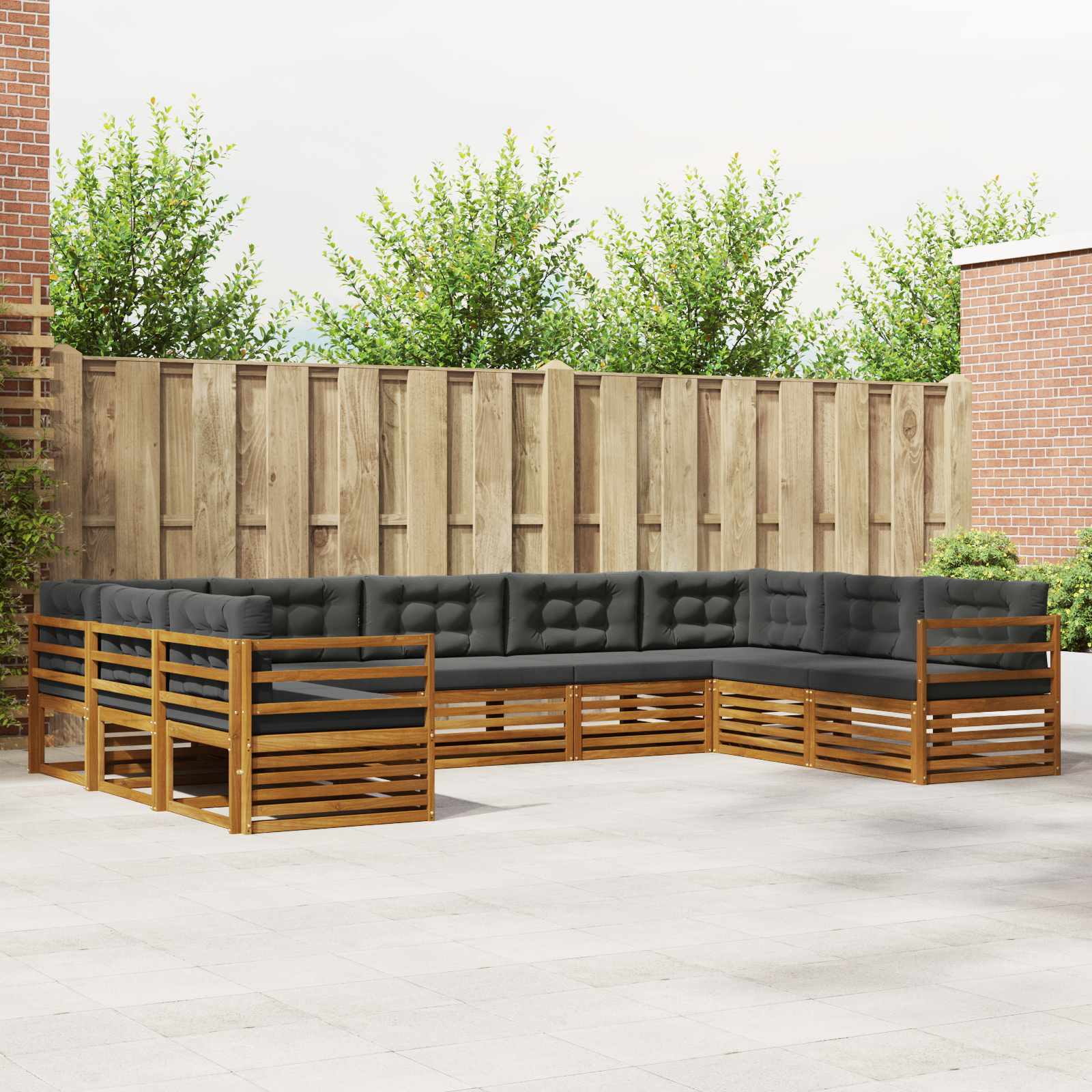 vidaXL Sofa-Sets 9 pcs Naturel Massief Acaciahout