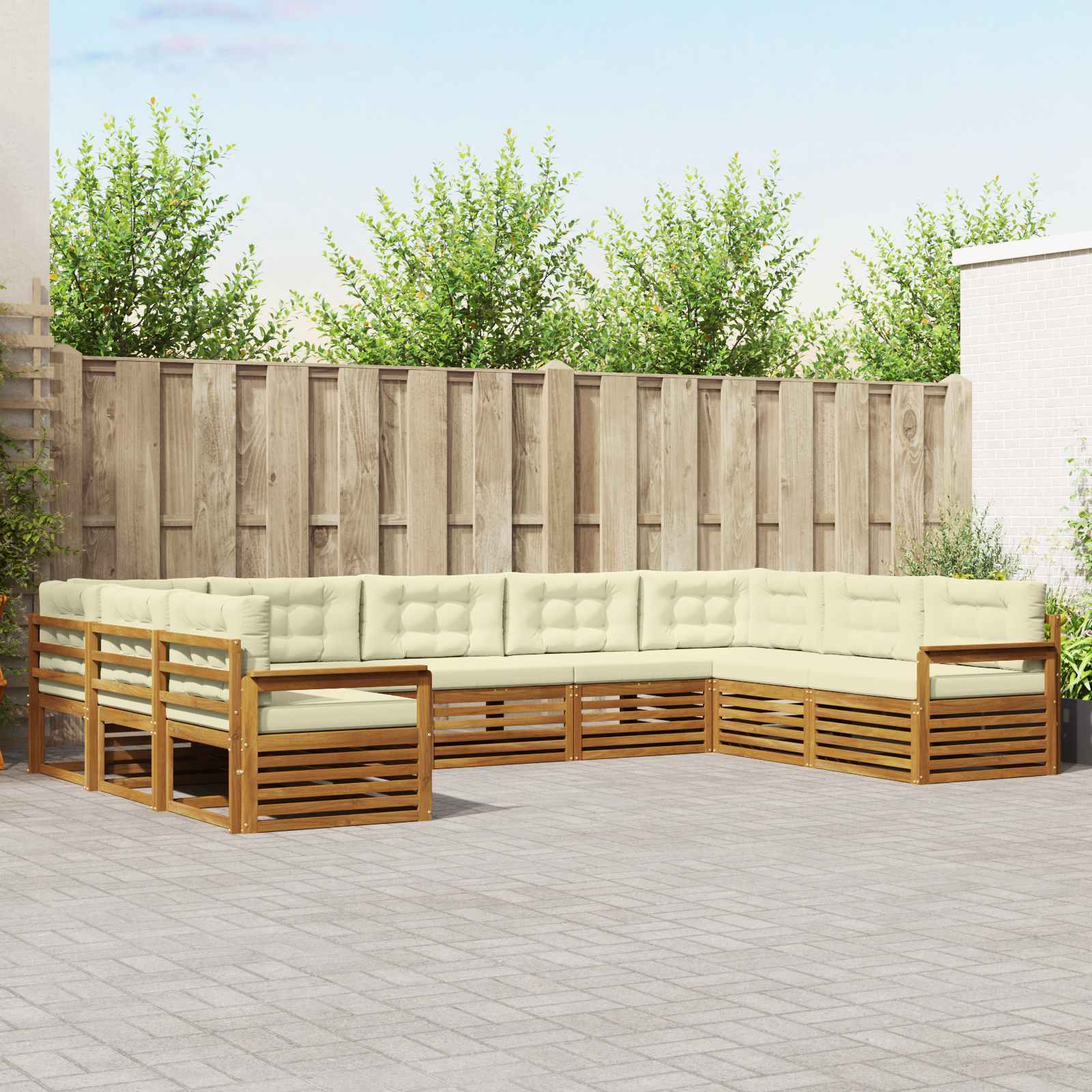 vidaXL Sofa-Sets 9 pcs Naturel Massief Acaciahout