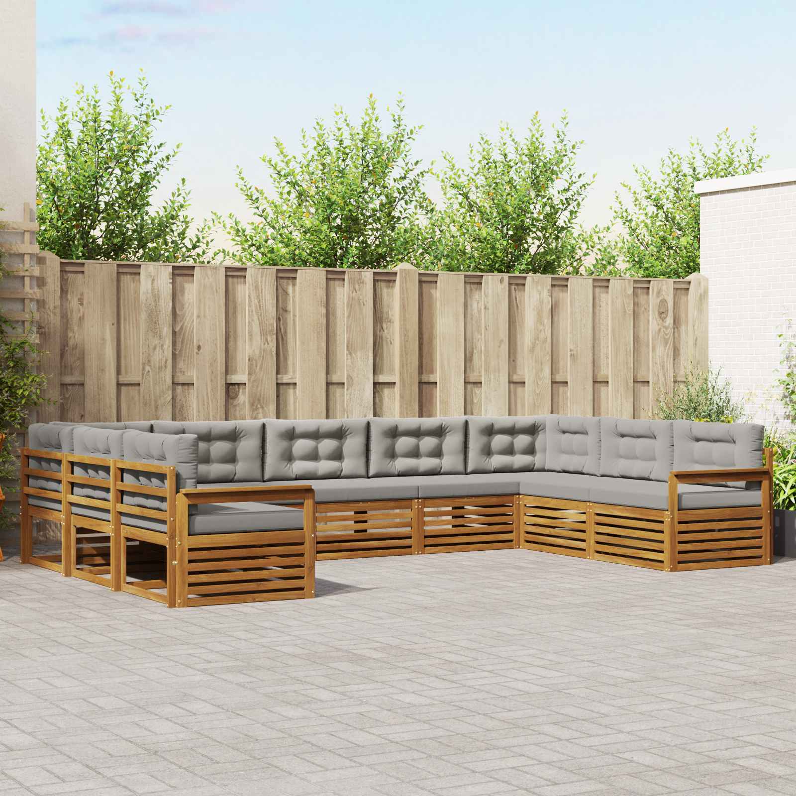 vidaXL Sofa-Sets 9 pcs Naturel Massief Acaciahout
