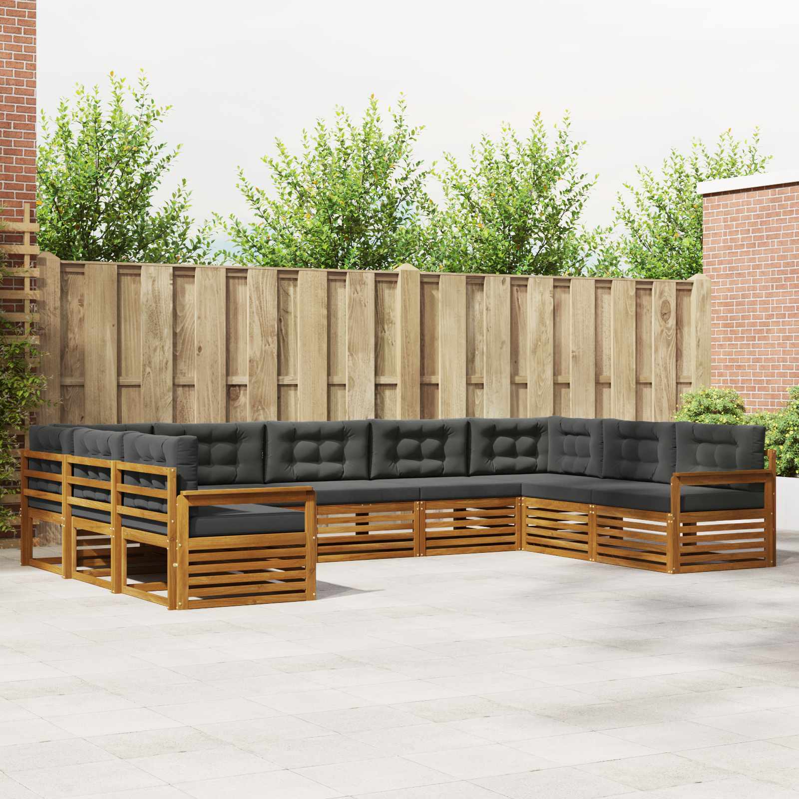 vidaXL Sofa-Sets 9 pcs Naturel Massief Acaciahout