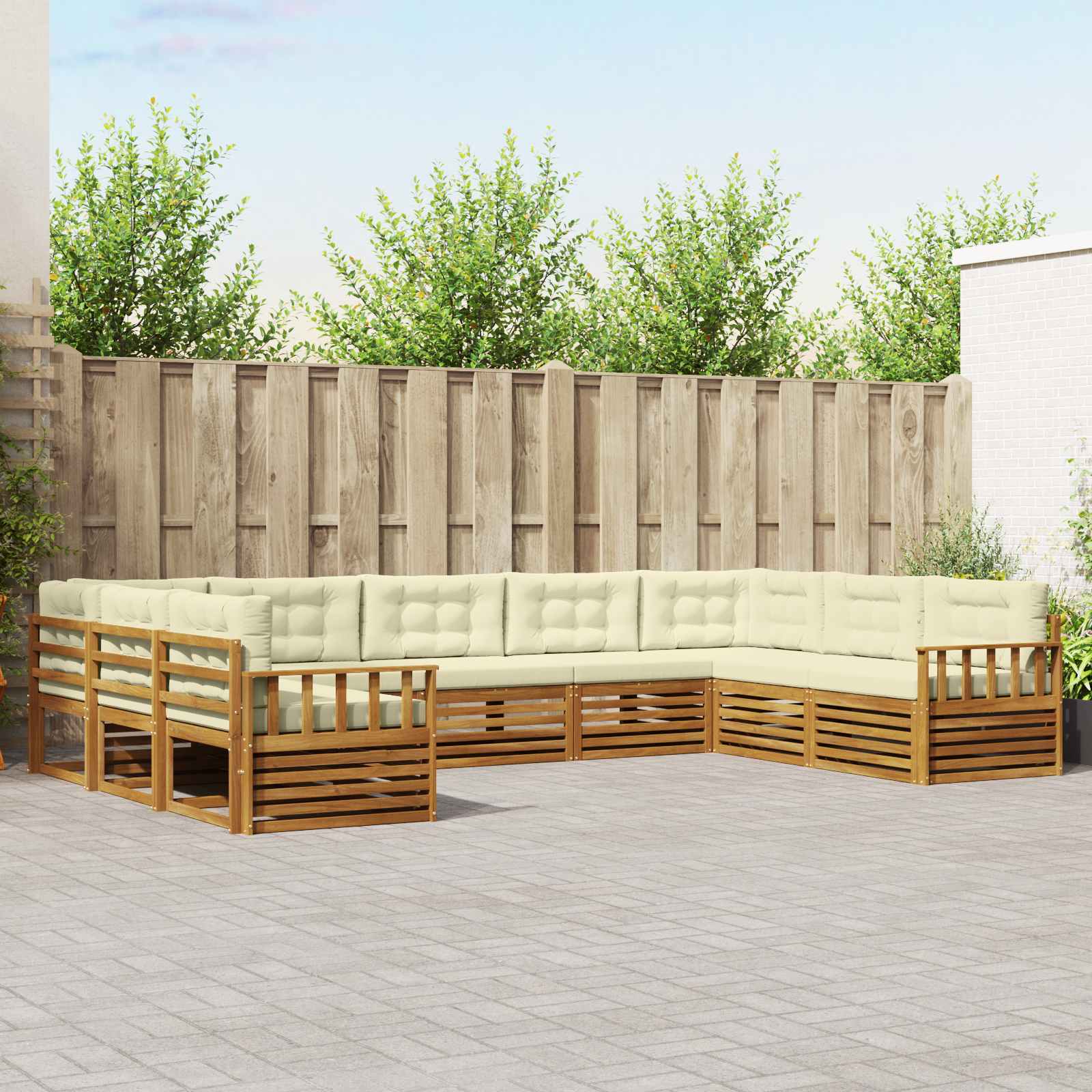 vidaXL Sofa-Sets 9 pcs Naturel Massief Acaciahout