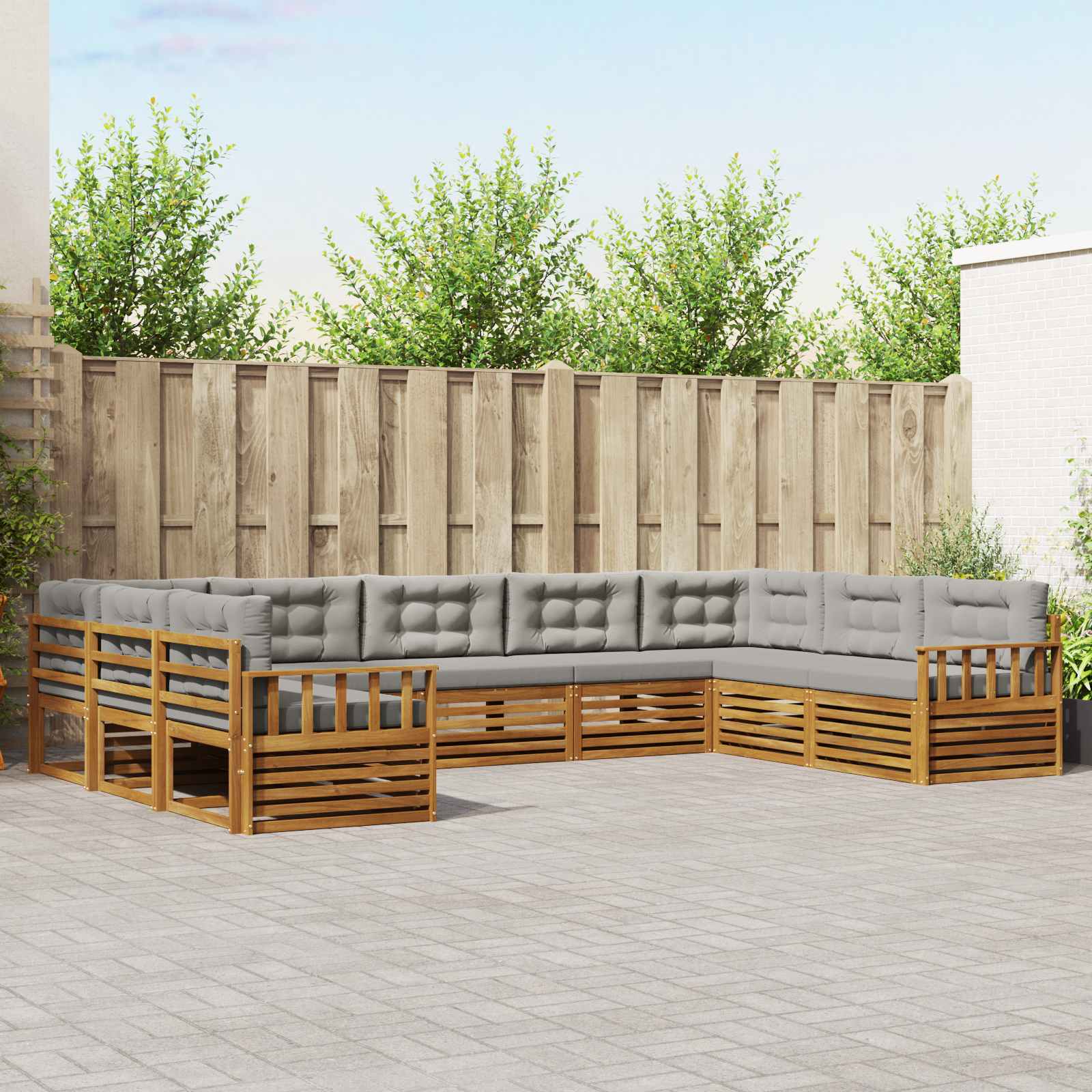 vidaXL Sofa-Sets 9 pcs Naturel Massief Acaciahout