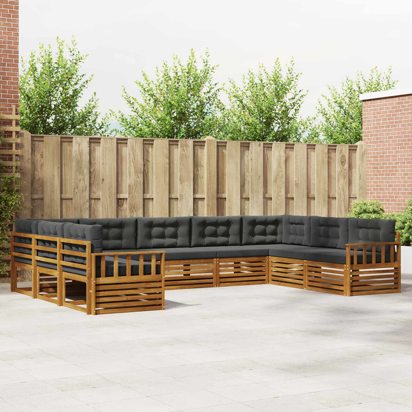 vidaXL Sofa-Sets 9 pcs Naturel Massief Acaciahout