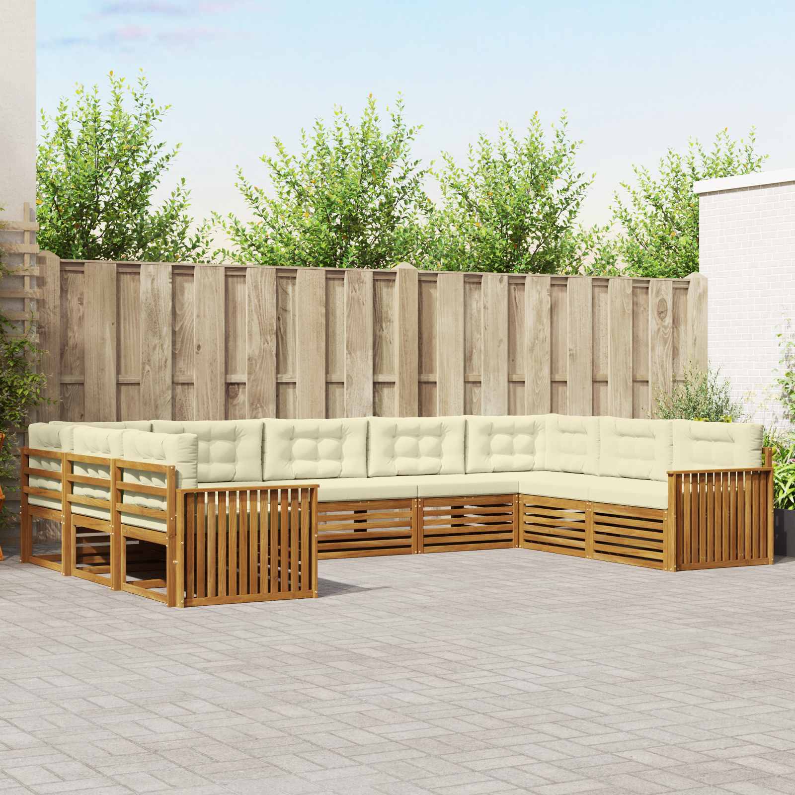 vidaXL Sofa-Sets 9 pcs Naturel Massief Acaciahout
