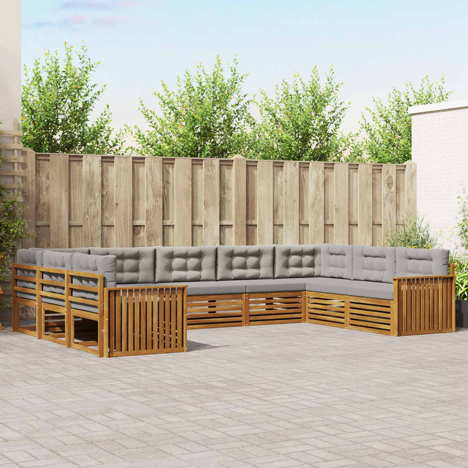 vidaXL Sofa-Sets 9 pcs Naturel Massief Acaciahout