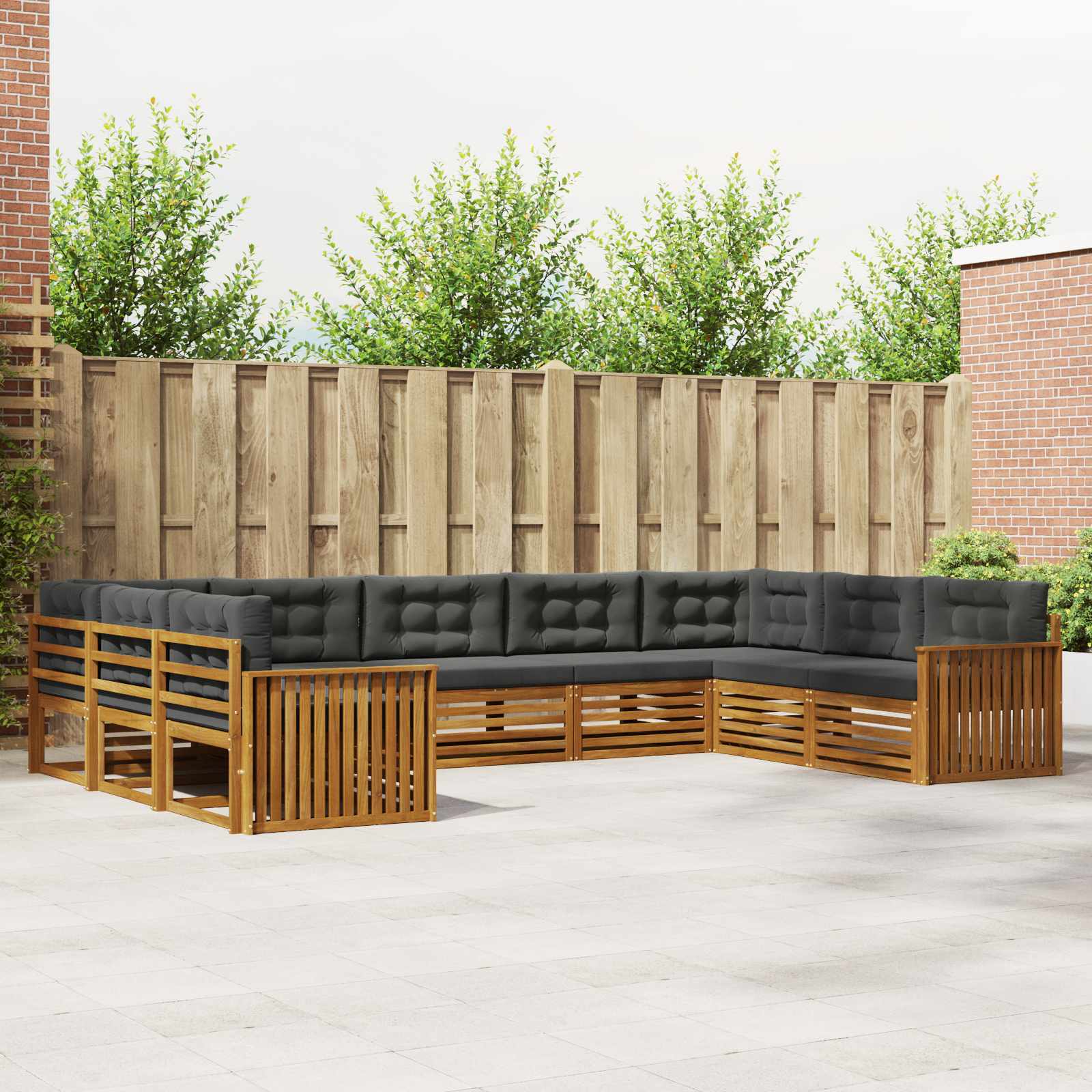 vidaXL Sofa-Sets 9 pcs Naturel Massief Acaciahout