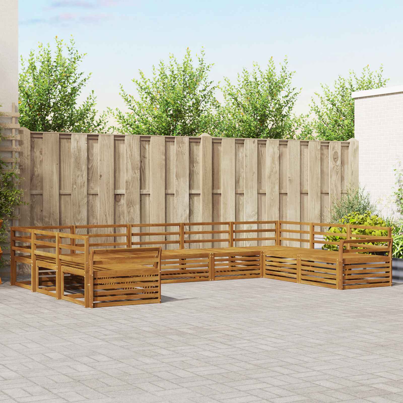 vidaXL Sofa-Sets 9 pcs Naturel Massief Acaciahout