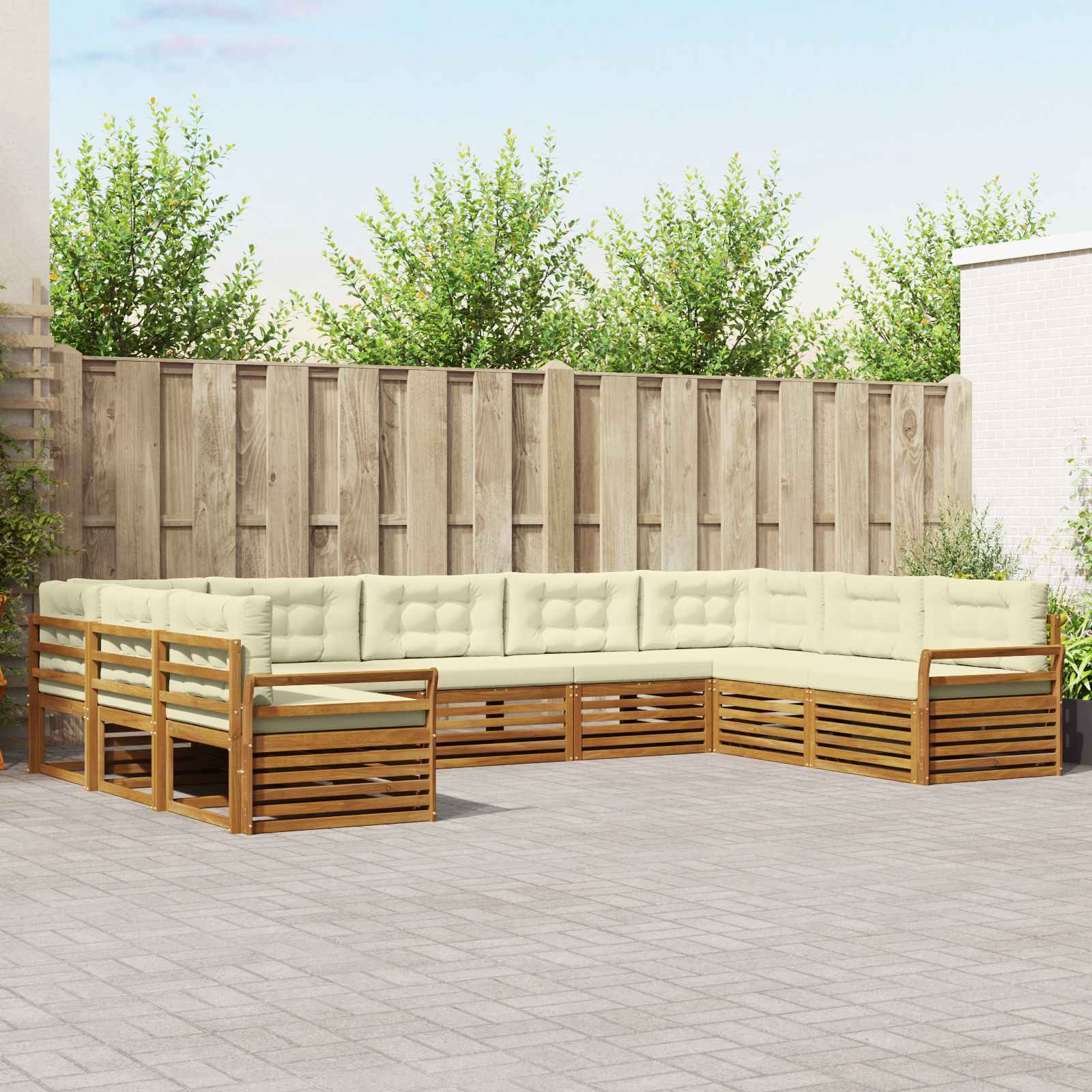 vidaXL Sofa-Sets 9 pcs Naturel Massief Acaciahout