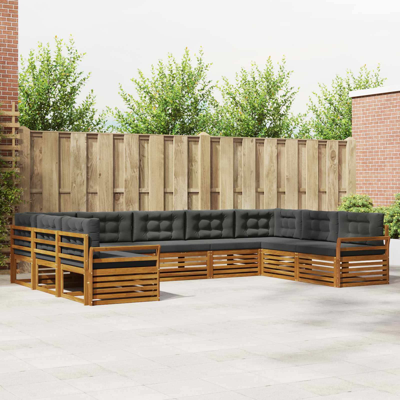 vidaXL Sofa-Sets 9 pcs Naturel Massief Acaciahout