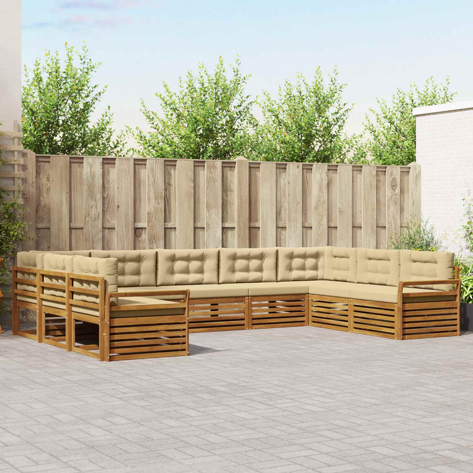 vidaXL Sofa-Sets 9 pcs Naturel Massief Acaciahout