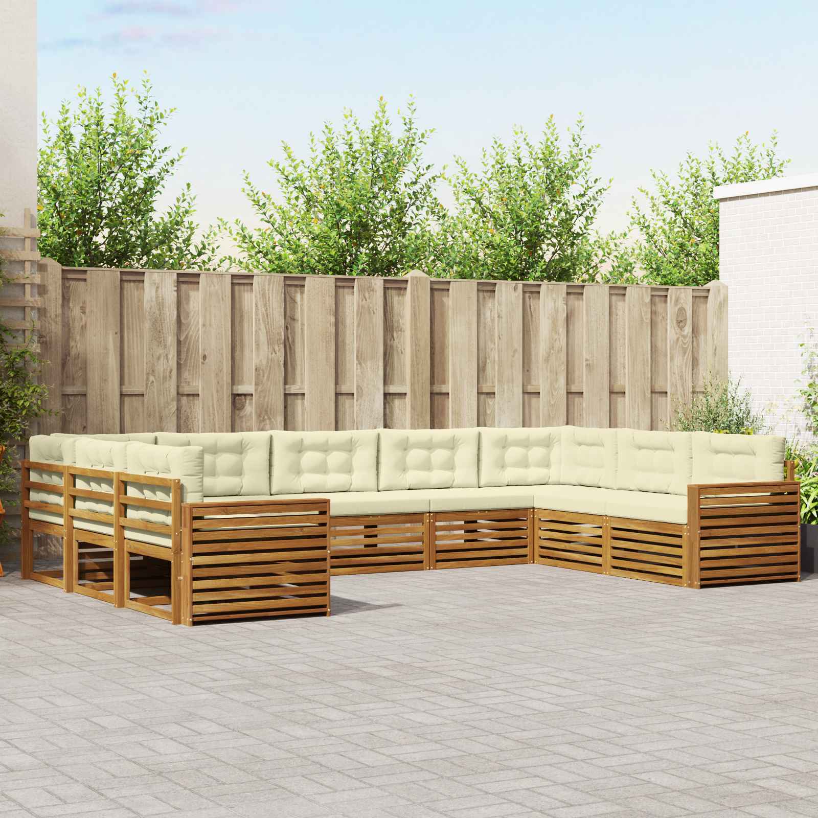 vidaXL Sofa-Sets 9 pcs Naturel Massief Acaciahout