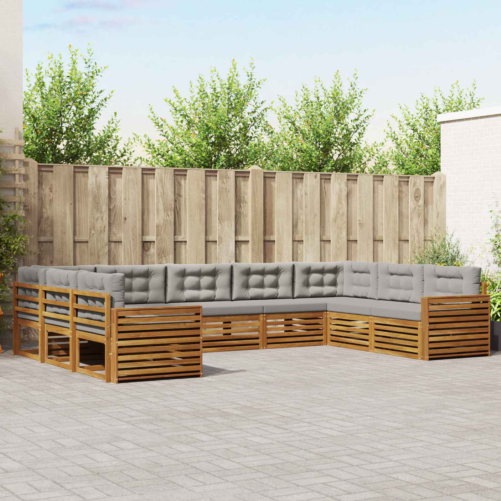 vidaXL Sofa-Sets 9 pcs Naturel Massief Acaciahout
