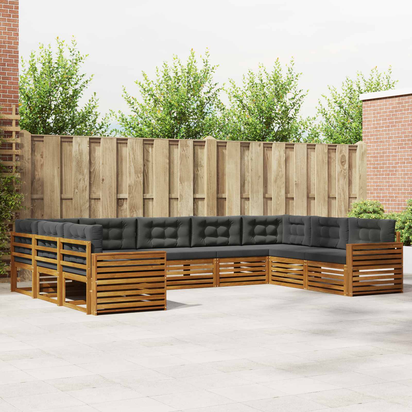 vidaXL Sofa-Sets 9 pcs Naturel Massief Acaciahout